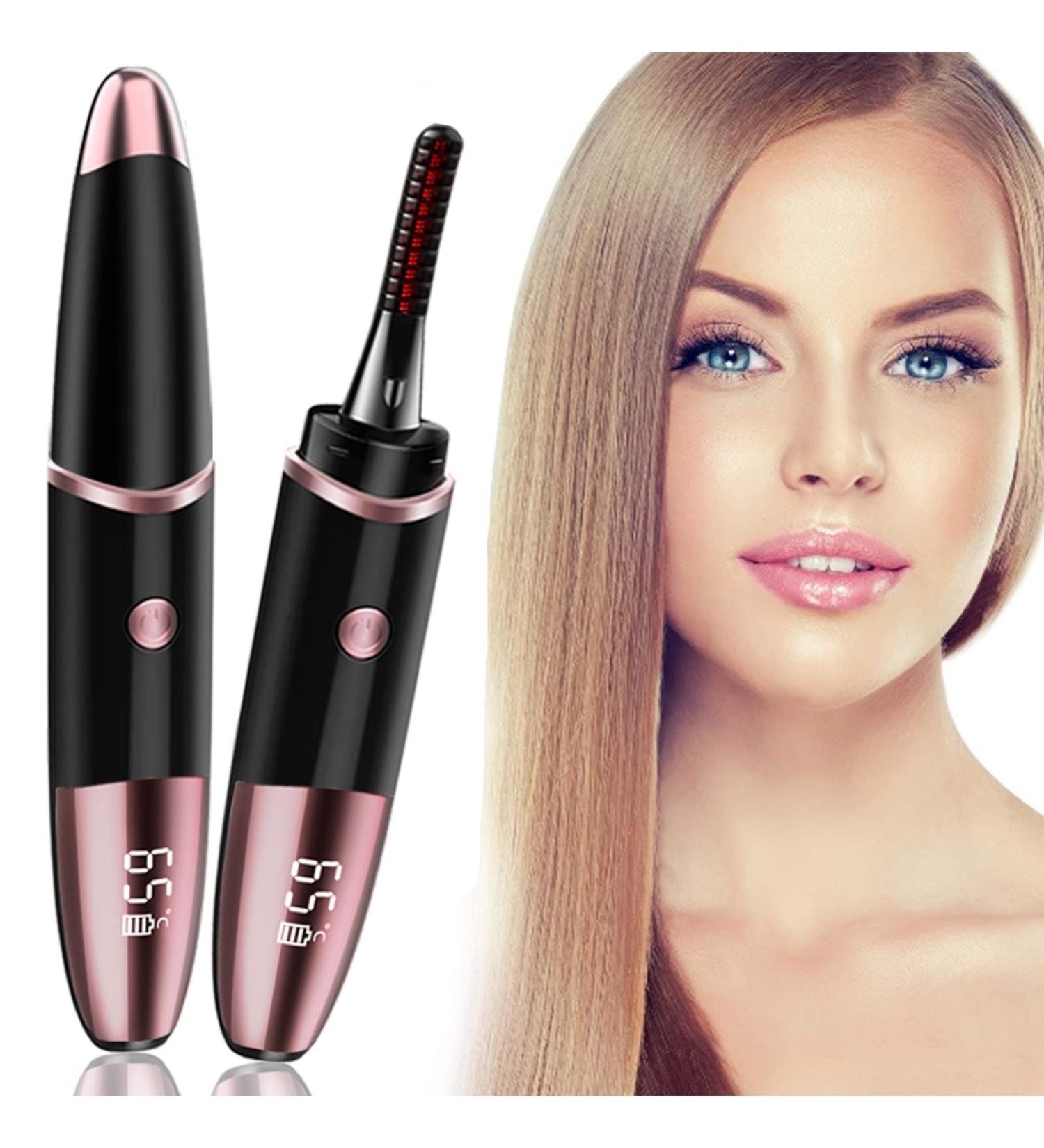 Heated Eyelash Curlers USB Rechargeable | 4 Heating Modes Electric Curler for Eyelashes - Black - Buy Online on GoSupps.com