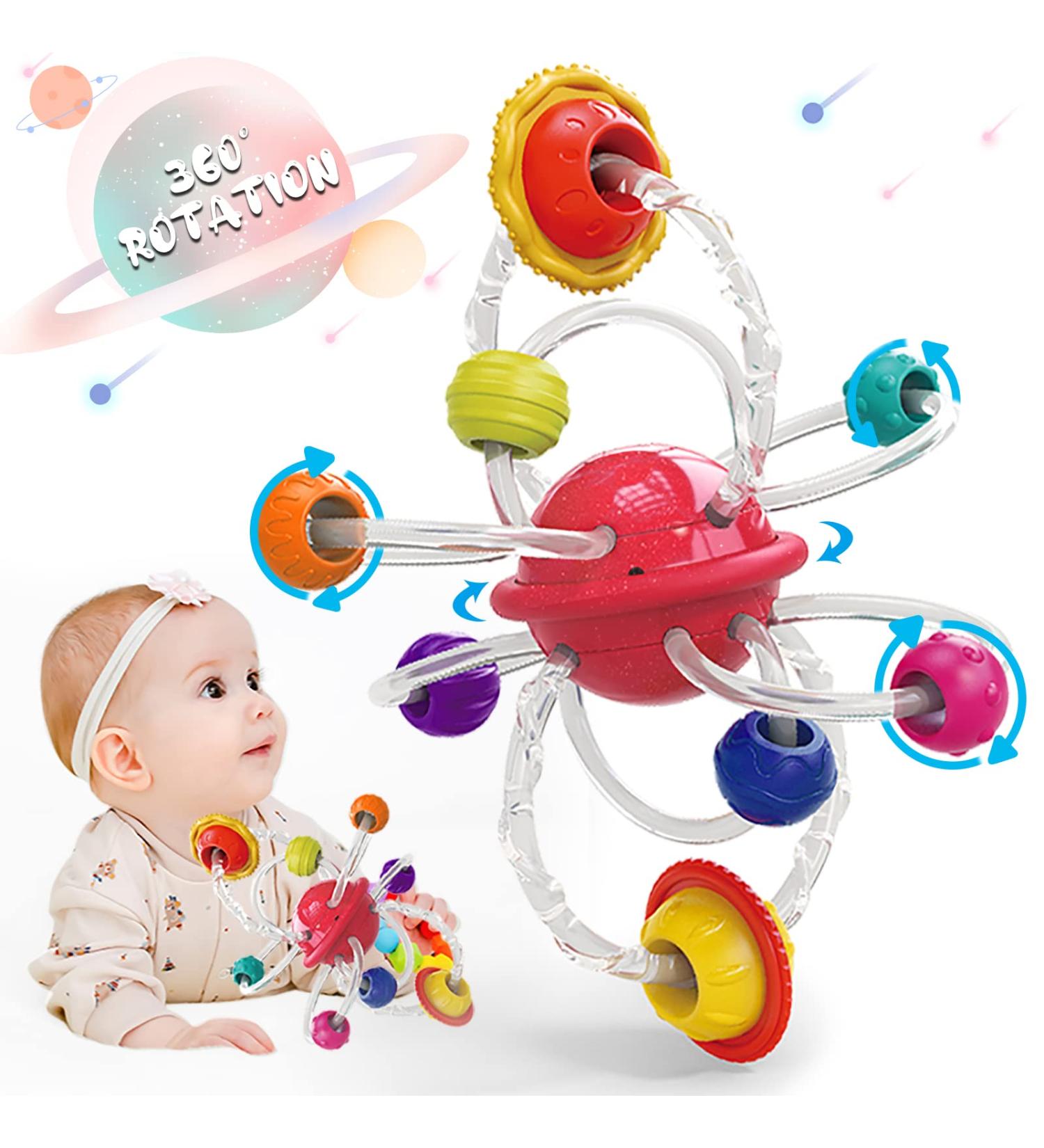 Textured Planet Hand Catching Ball Teething Toy for Babies 6-18 Months | Baby Rattle & Sensory Learning Toy | Infant Grasp & Chew Toy | Gender Neutral Gift - Buy Online on GoSupps.com