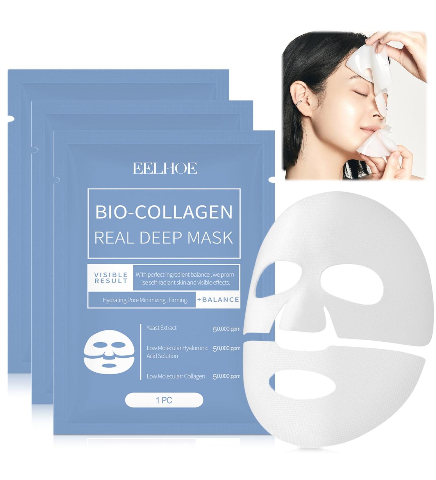 TaimeiMao Bio Collagen Real Deep Mask Korean collagen night mask antiwrinkle and antiaging face mask for hydration antiwrinkle effect cleansing jasmine ointment for dark circles eye cream against - Buy Online on GoSupps.com