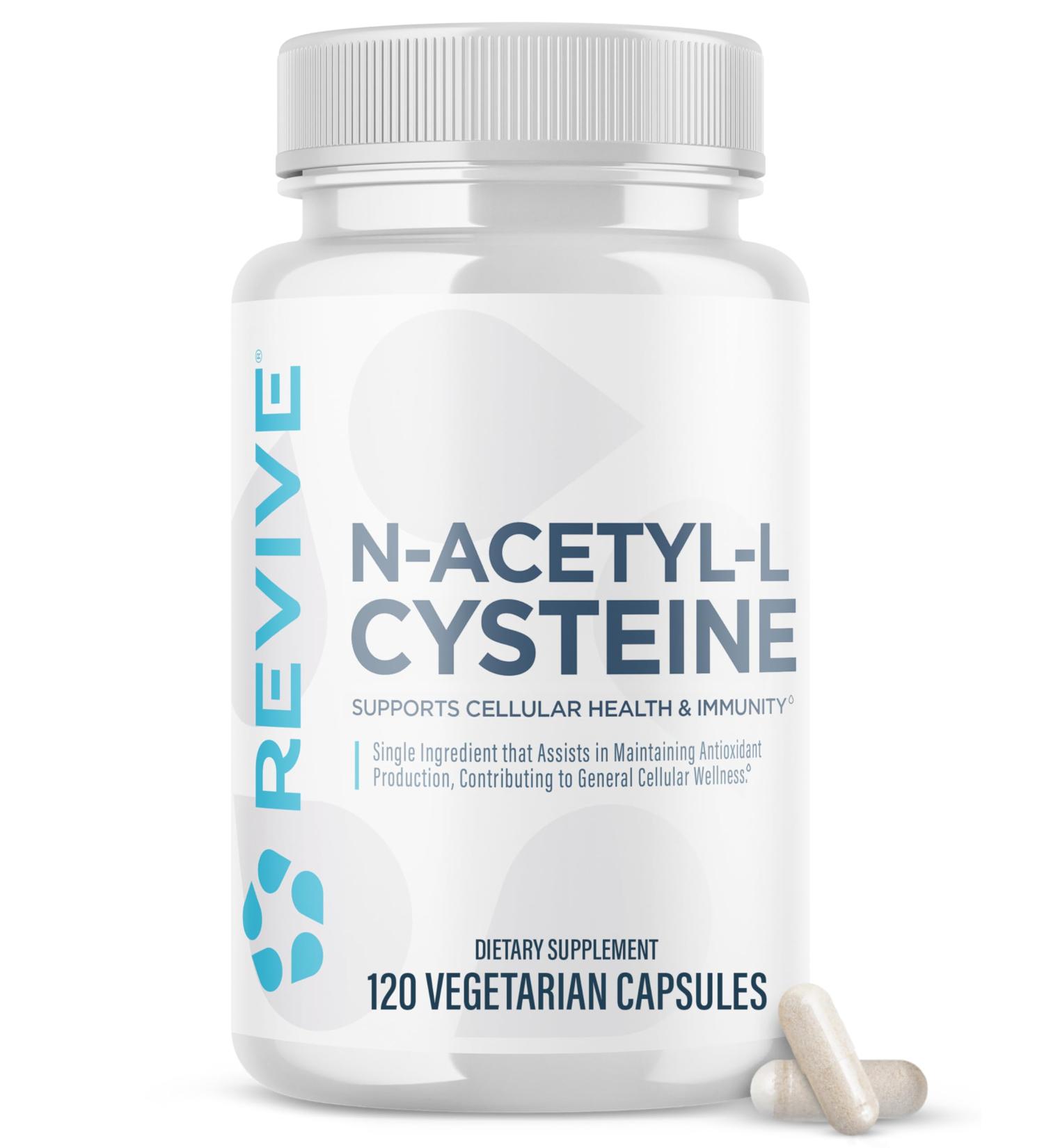 Revive MD NAC Supplement for Men & Women - N-Acetyl Cysteine Supports Respiratory Cardiovascular & Cellular Health - Antioxidant & Immune Support (120 Capsules 60 Servings) - Buy Online on GoSupps.com