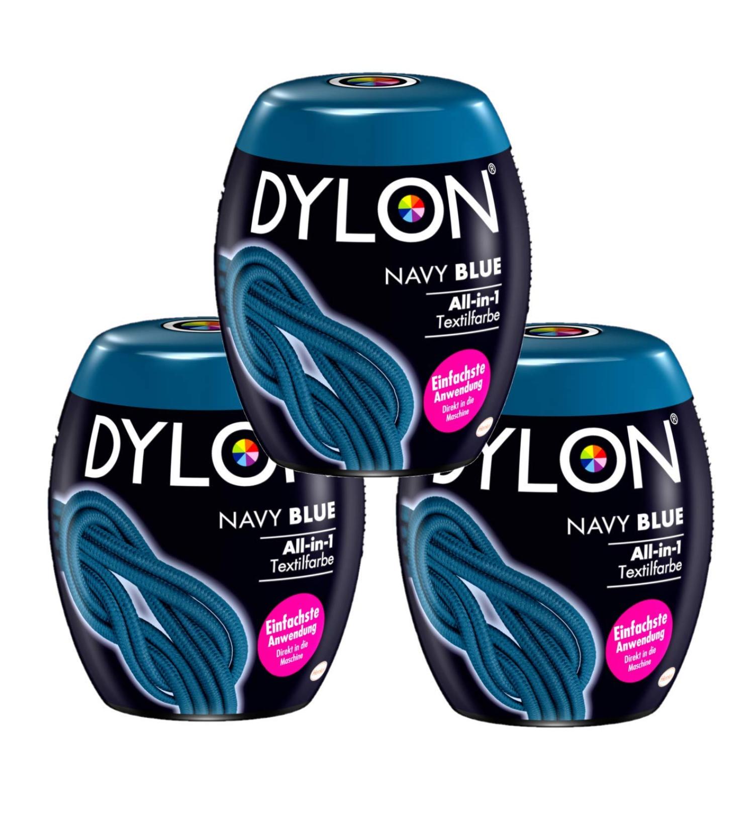 Dylon Navy Blue All-in-1 Fabric Dye for Fresh and Intense Colours 3 x 350g