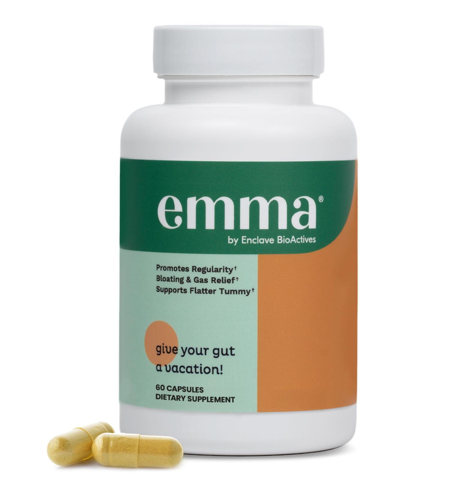Emma Gut Health Doctors Endorsed Supplement - 60 Capsules - Relief from Gas and Bloating Repairs Leaky Gut with Magnesium Berberine Vitamin D Quercetin & More - Gut Health & Colon Cleanse Formula 60 Count (Pack of 1) - Buy Online on GoSupps.com