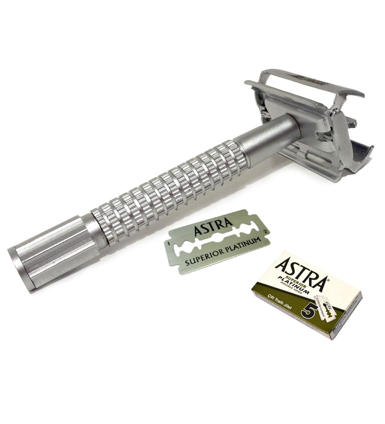 CS-305 Classic Samurai Butterfly Double Edge Safety Razor + 5 Astra Blades - International Shipping Available - Buy Online on GoSupps.com