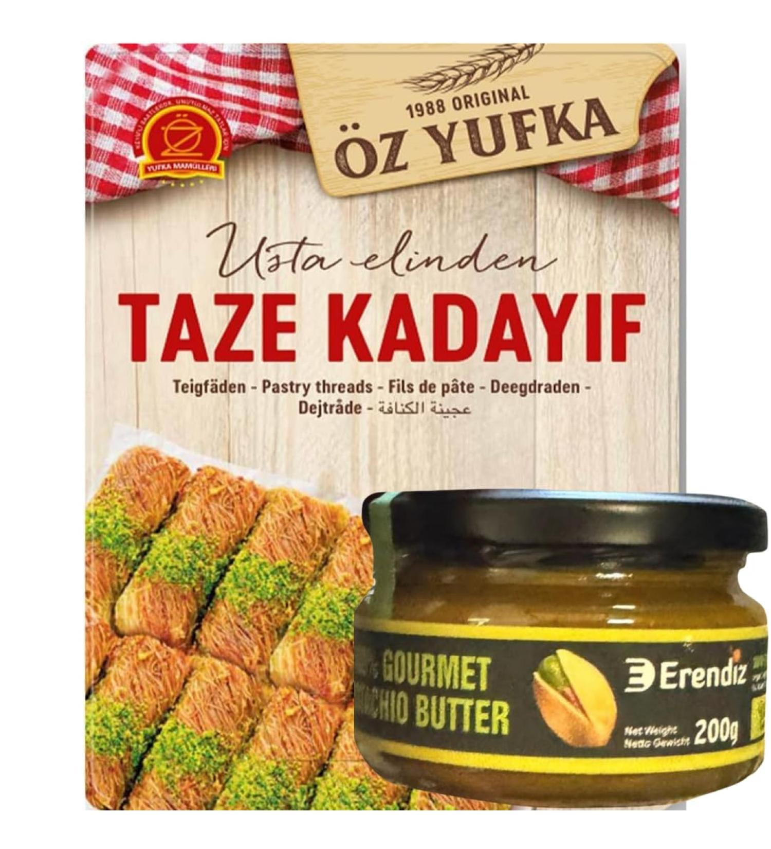 Pufai Erendiz Pistachio Paste 100% 200g Kadayif Kadaifi Paste Yarns Special Dough Thread for Chocolate Dubai Kadayif Angel Hair 400g - Buy Online on GoSupps.com