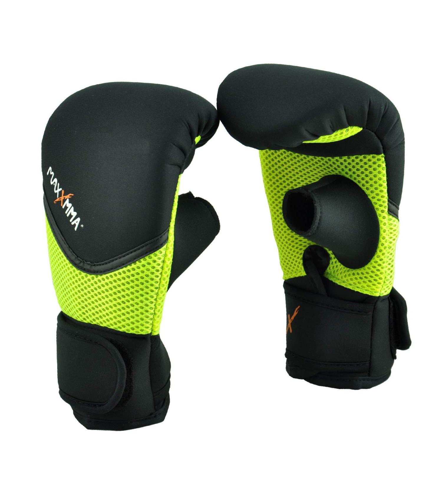 MaxxMMA Neoprene Washable Heavy Bag Gloves - Neon Yellow S/M - Buy Online on GoSupps.com