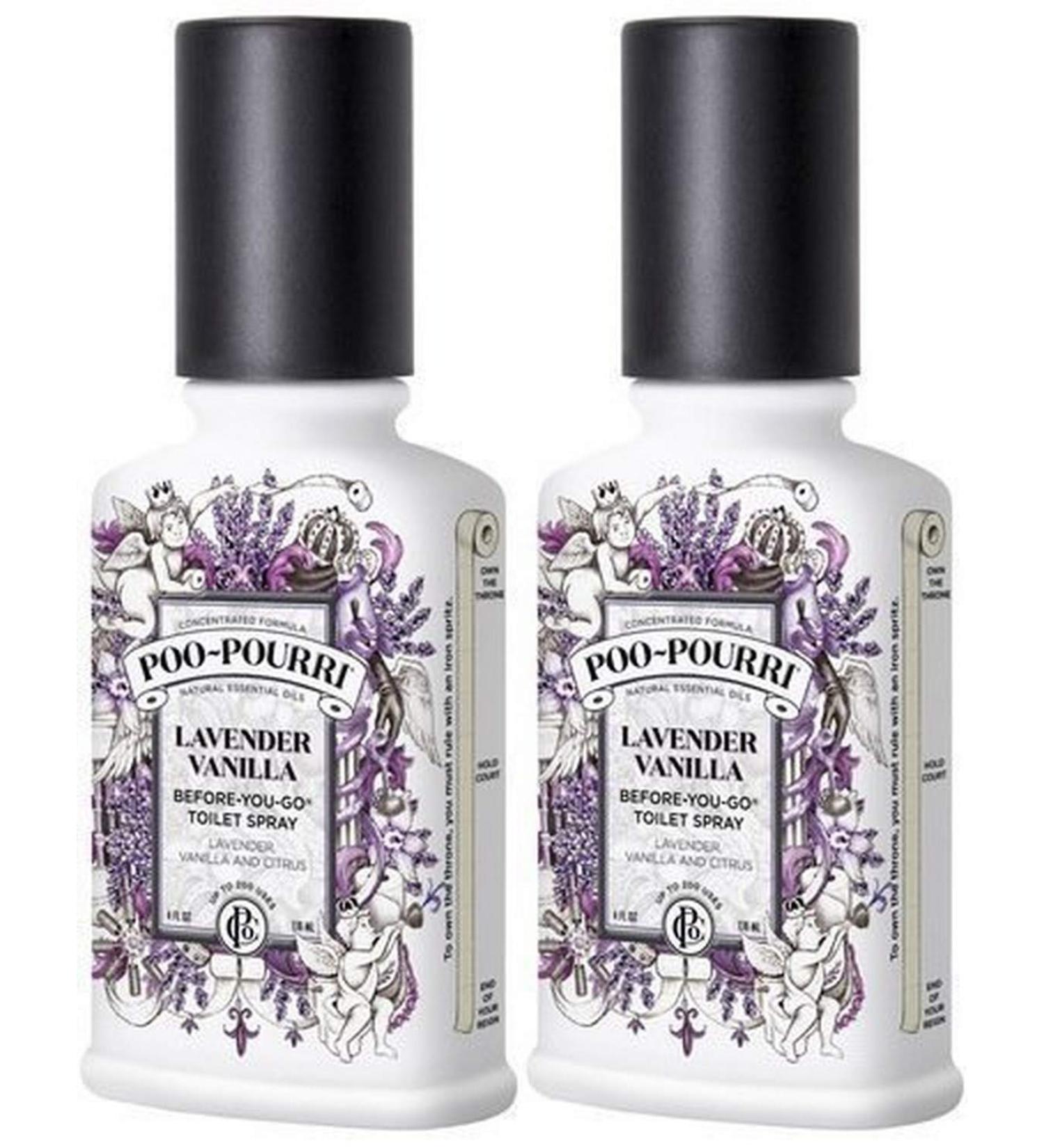 Poo-Pourri Lavender Vanilla Before You Go Spray, 4 Ounce (2 Count)
