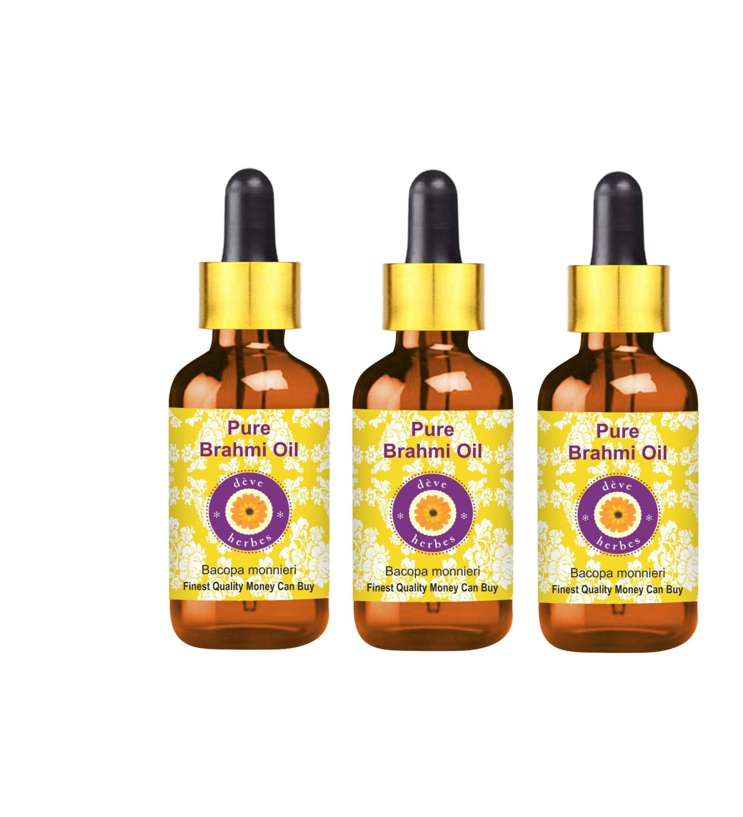 d ve herbes Pure Brahmi Oil (Bacopa monnieri) with Glass Dropper (Pack of Three) 100ml X 3 (10 oz) - Buy Online on GoSupps.com