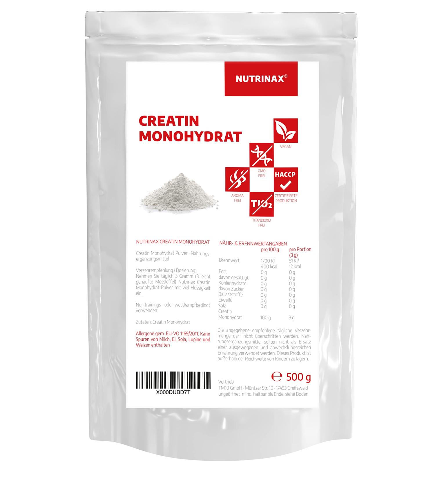 NUTRINAX Pure Creatine Monohydrate 1000g - Micronized 200 Mesh Vegan No Additives - International Shipping - Buy Online on GoSupps.com