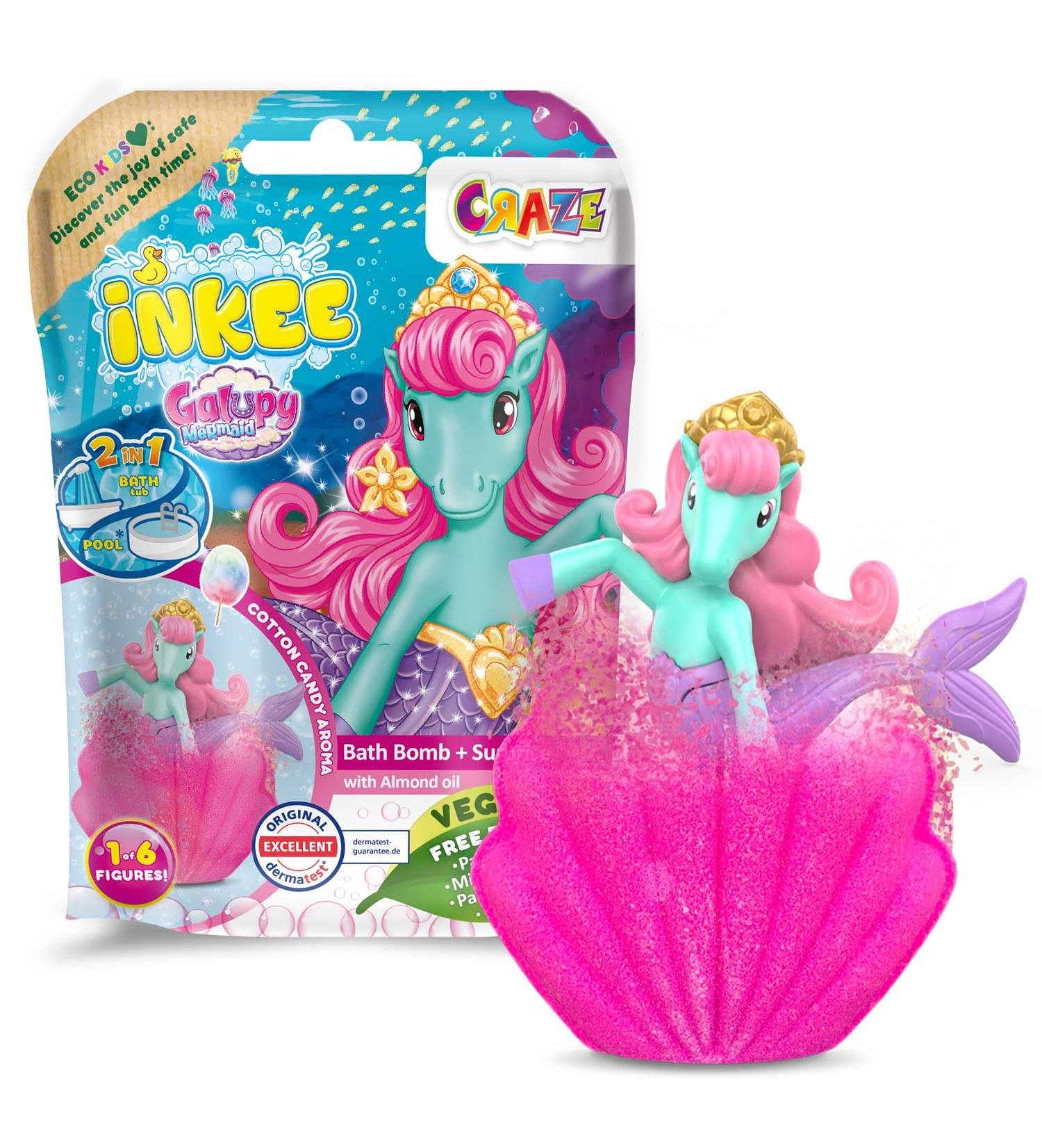 Buy Inkee Galupy Mermaid Bathing Ball Surprise Inside Mussel Shape Mermaid Figures & Cotton Candy Aroma | Ideal Gift for Kids International Shipping Available - Buy Online on GoSupps.com