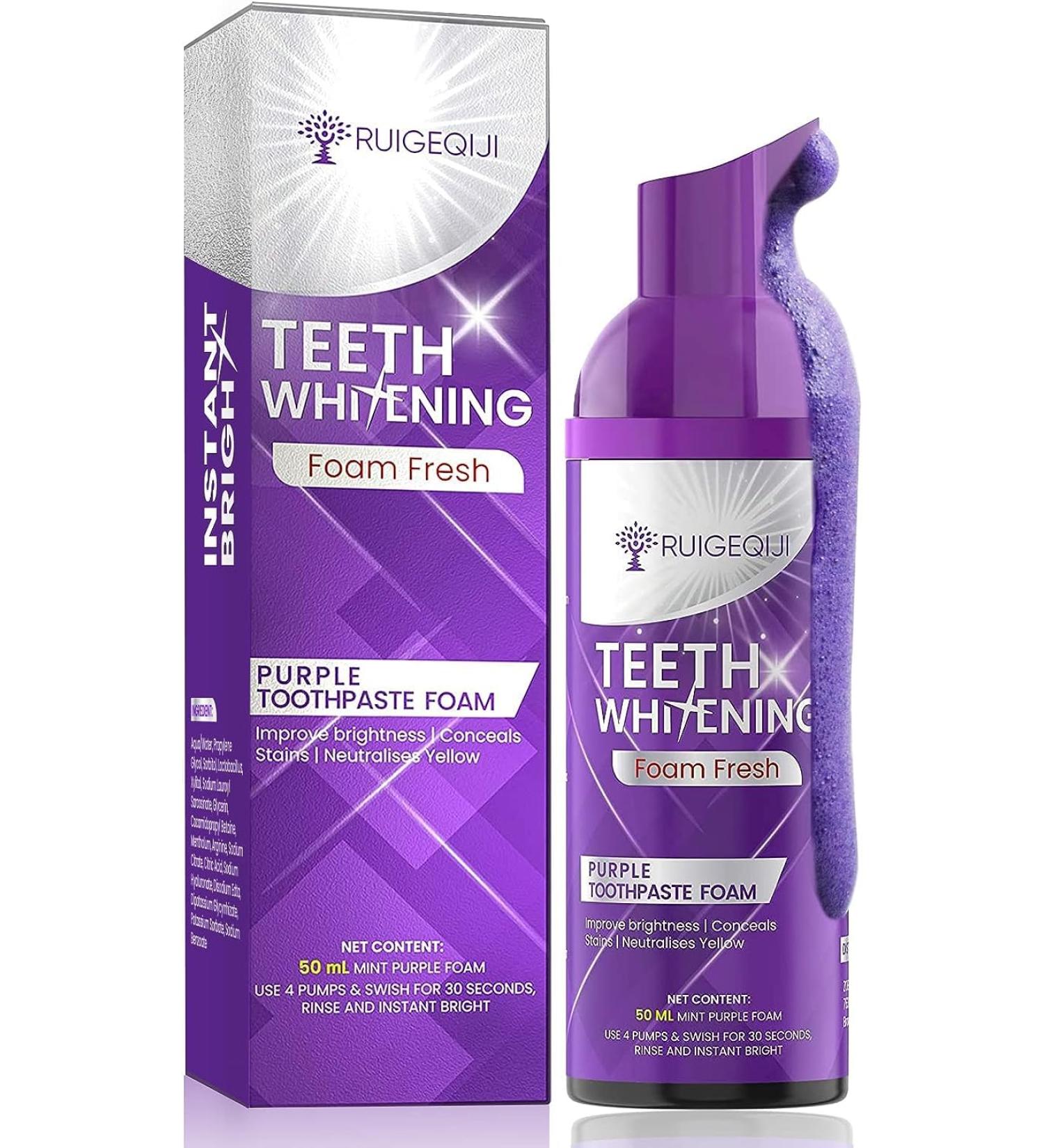 Purple Toothpaste for Teeth Whitening - Effective Stain Remover 50ML - Brighten Your Smile - Buy Online on GoSupps.com