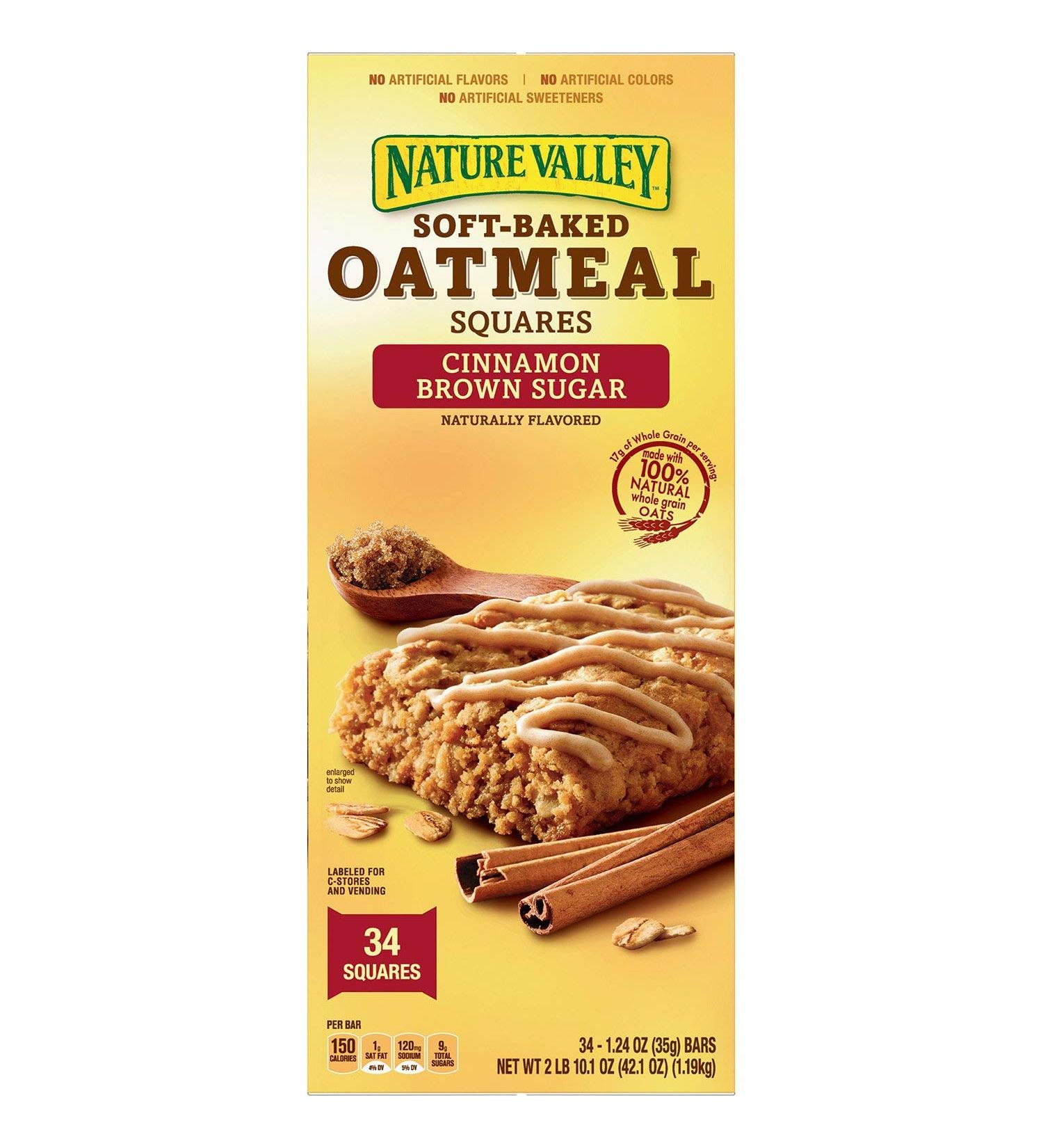 Nature Valley Soft-Baked Oatmeal Squares Cinnamon Brown Sugar 34ct 1.24oz - Delicious and Healthy Snack! - Buy Online on GoSupps.com