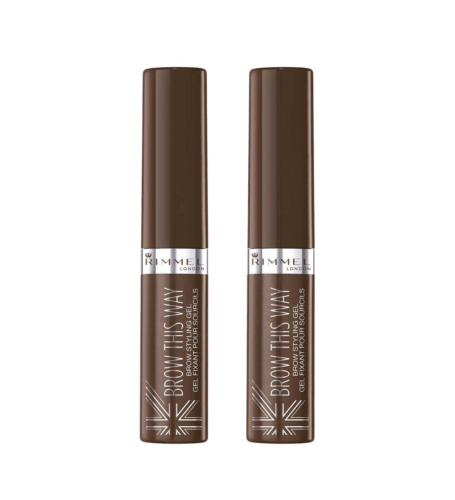 Rimmel Brow This Way Gel - Medium Brown (2 Count) with Argan Oil | Perfectly Styled Brows - Buy Online on GoSupps.com