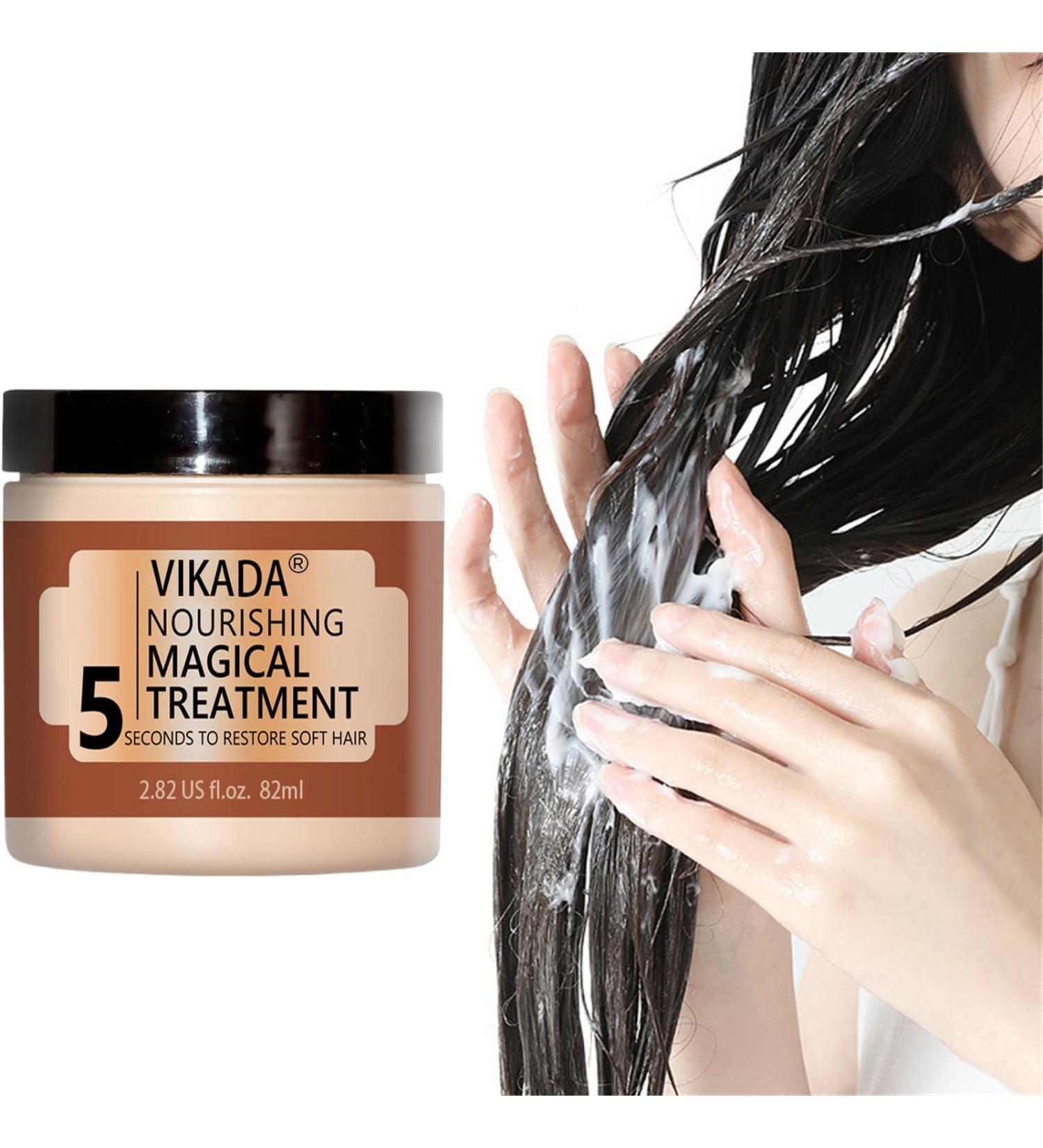 Vikada Hair Straightener Mask - Fast Deep Repair for Damaged Dry & Curly Hair | Nourishing Conditioner Treatment - Buy Online on GoSupps.com