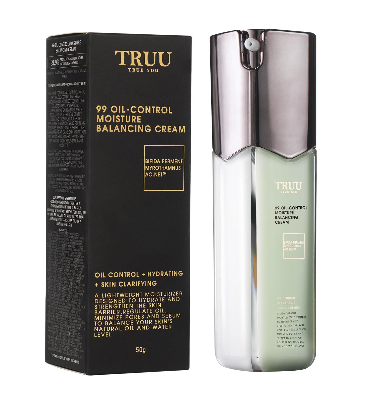 TRUU 99 Oil-Control Moisture Balancing Cream | Hydrating & Oil-Regulating Formula | Reduces Pores & Enhances Brightness | 1.8 Oz - International Shipping Available - Buy Online on GoSupps.com