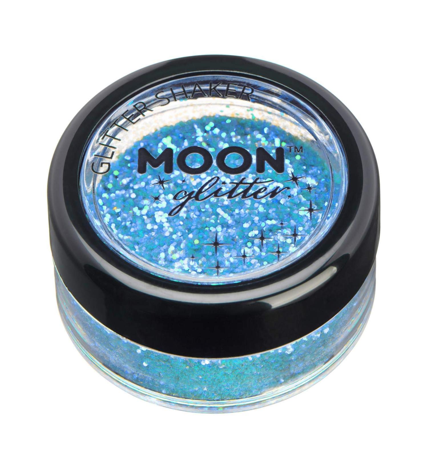 Moon Glitter Iridescent Blue Glitter Shaker - 5g for Face, Body, Nails, Hair & Lips - Buy Online on GoSupps.com
