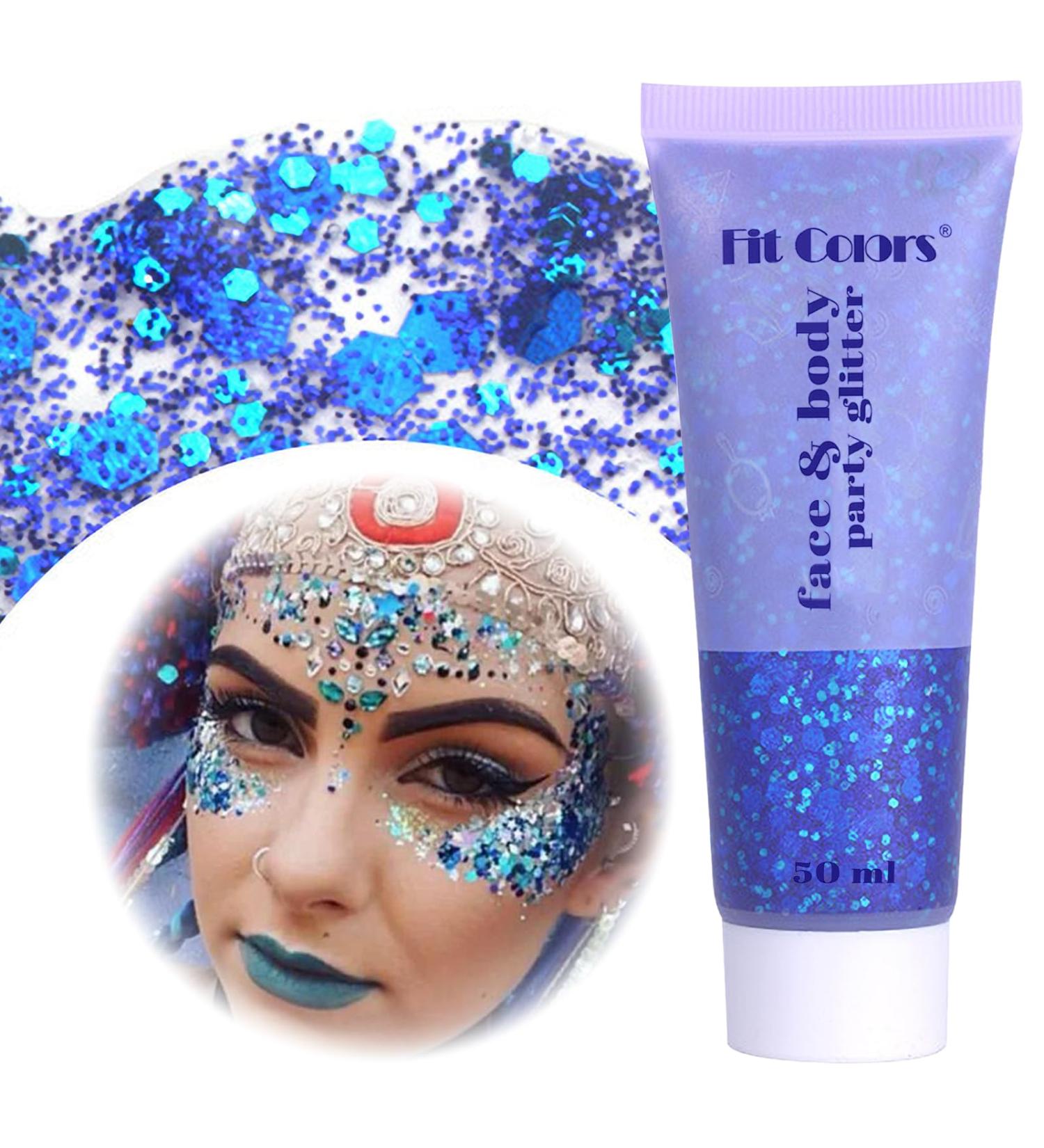 Body Glitter Gel 50ml - Dark Blue Festival Makeup & Party Accessories | Sparkle & Shine with Glitter Liquid Gel for DIY Nails & Lips - Buy Online on GoSupps.com