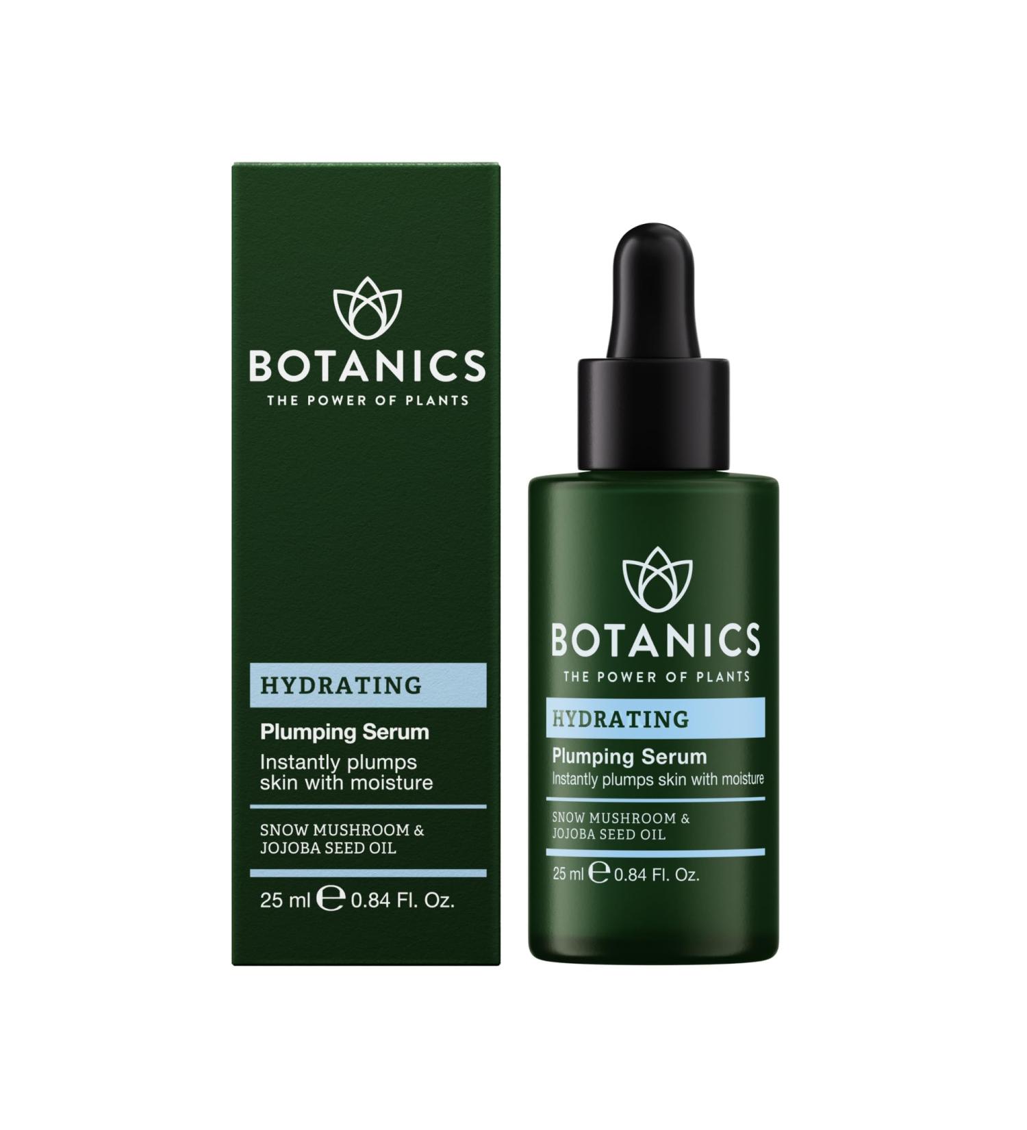 Botanics Hydrating Serum - Skin Plumping Serum for Face & Long-Lasting Hydration - Enriched with Snow Mushroom - Vegan & Cruelty-Free (0.84 Fl Oz) - Buy Online on GoSupps.com