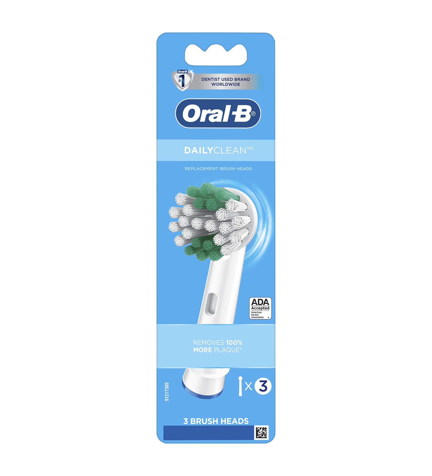 Oral-B Daily Clean Replacement Brush Heads - 3 Count Pack - Buy Online on GoSupps.com