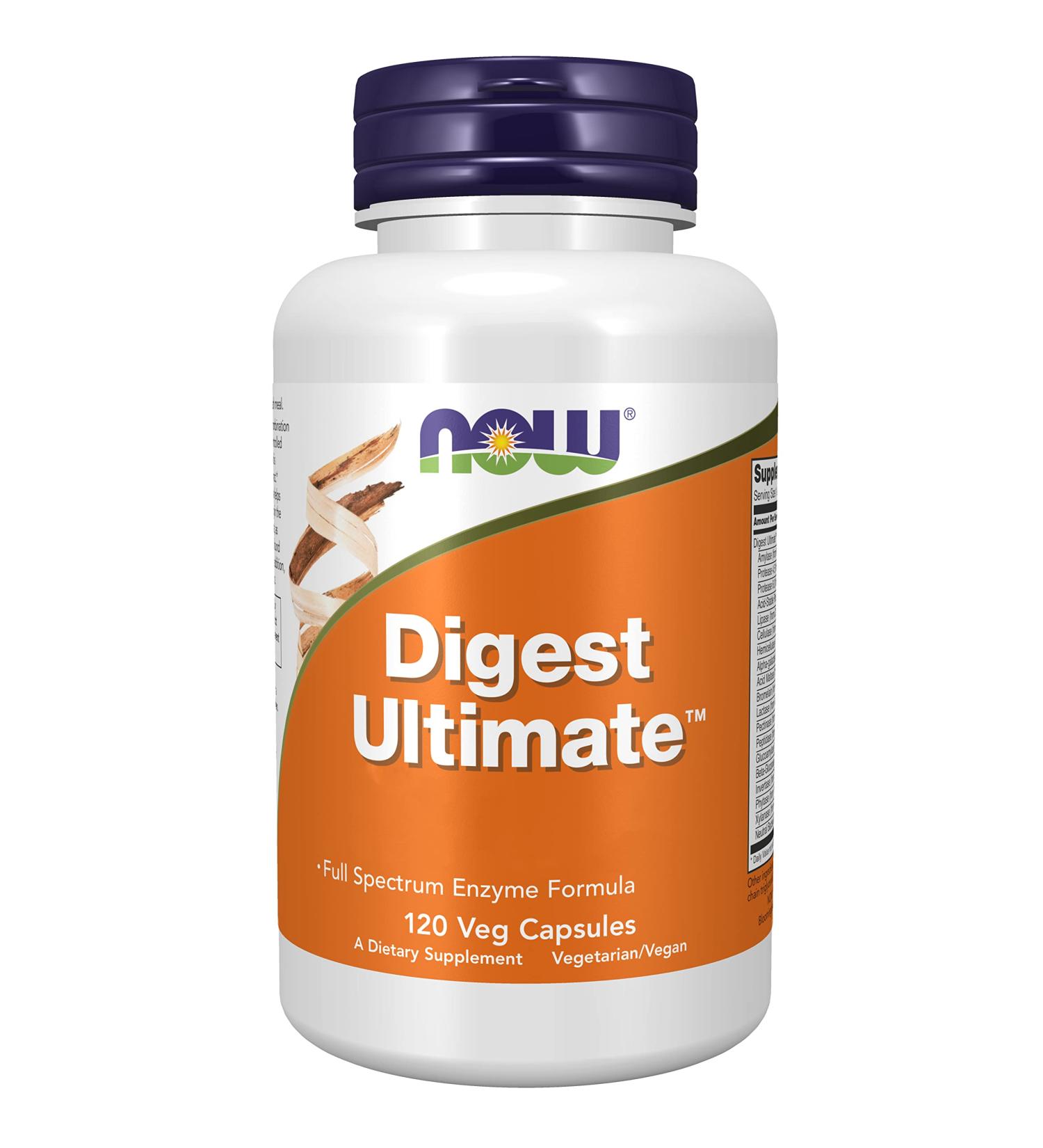 Now Foods Digest Ultimate - Vegan Digestive Enzymes 120 Capsules Soy Free Gluten Free Non-GMO Laboratory Tested - Buy Online on GoSupps.com