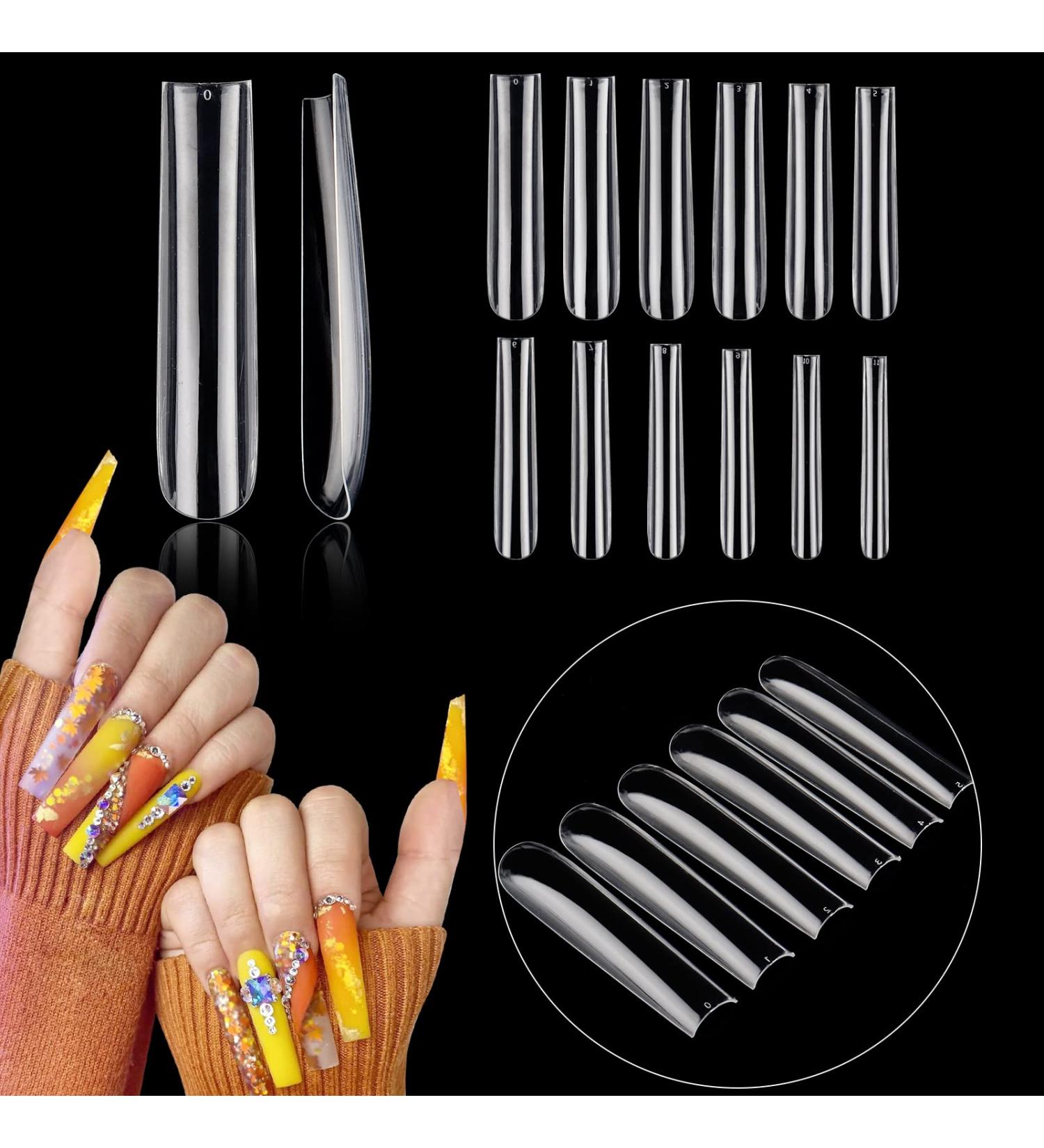 504Pcs Clear Nail Tips for Acrylic Nails Professional  XXL / XXXL Extra Long Tapered Square Acrylic Nail Tips  Full Cover Fake Nails False Nails  Nail Extension for Manicure Salon Home DIY Nail Art 504Pcs XXXL Square Bag - Buy Online on GoSupps.com