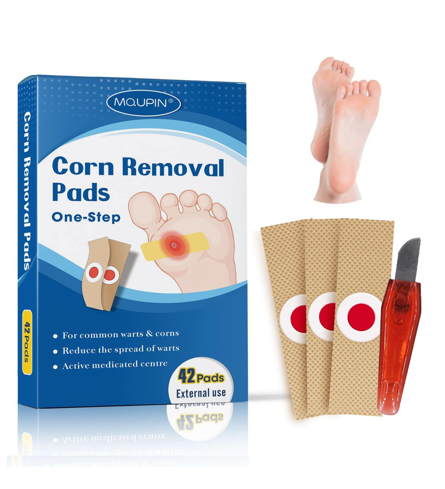 Mqupin Corn Removal Pads - Effective Wart Remover & Corn Treatment | 42PCs Foot Care Pain Relief Callus Remover - Buy Online on GoSupps.com