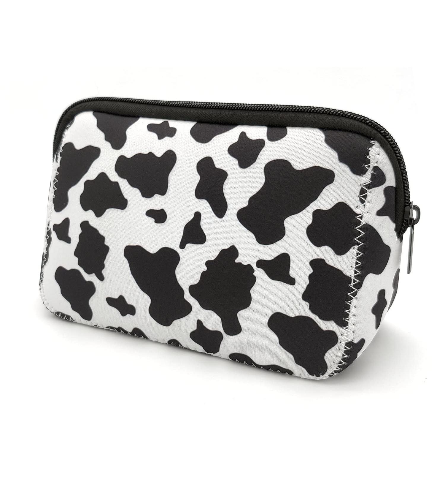 Neoprene Cow Print Cosmetic Bag | Waterproof Travel Makeup Organizer for Women and Girls - Buy Online on GoSupps.com