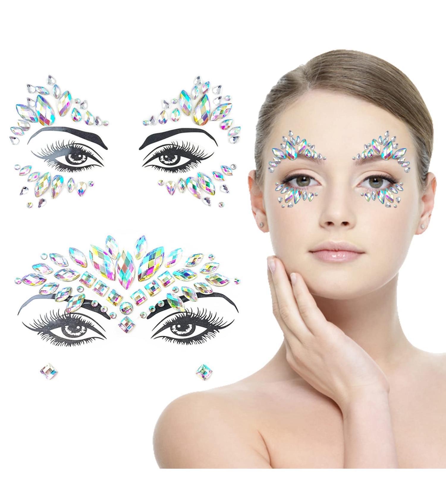 Crystal Festival Face Jewels Rhinestone Body Gems Stickers - 2pcs - Buy Online on GoSupps.com