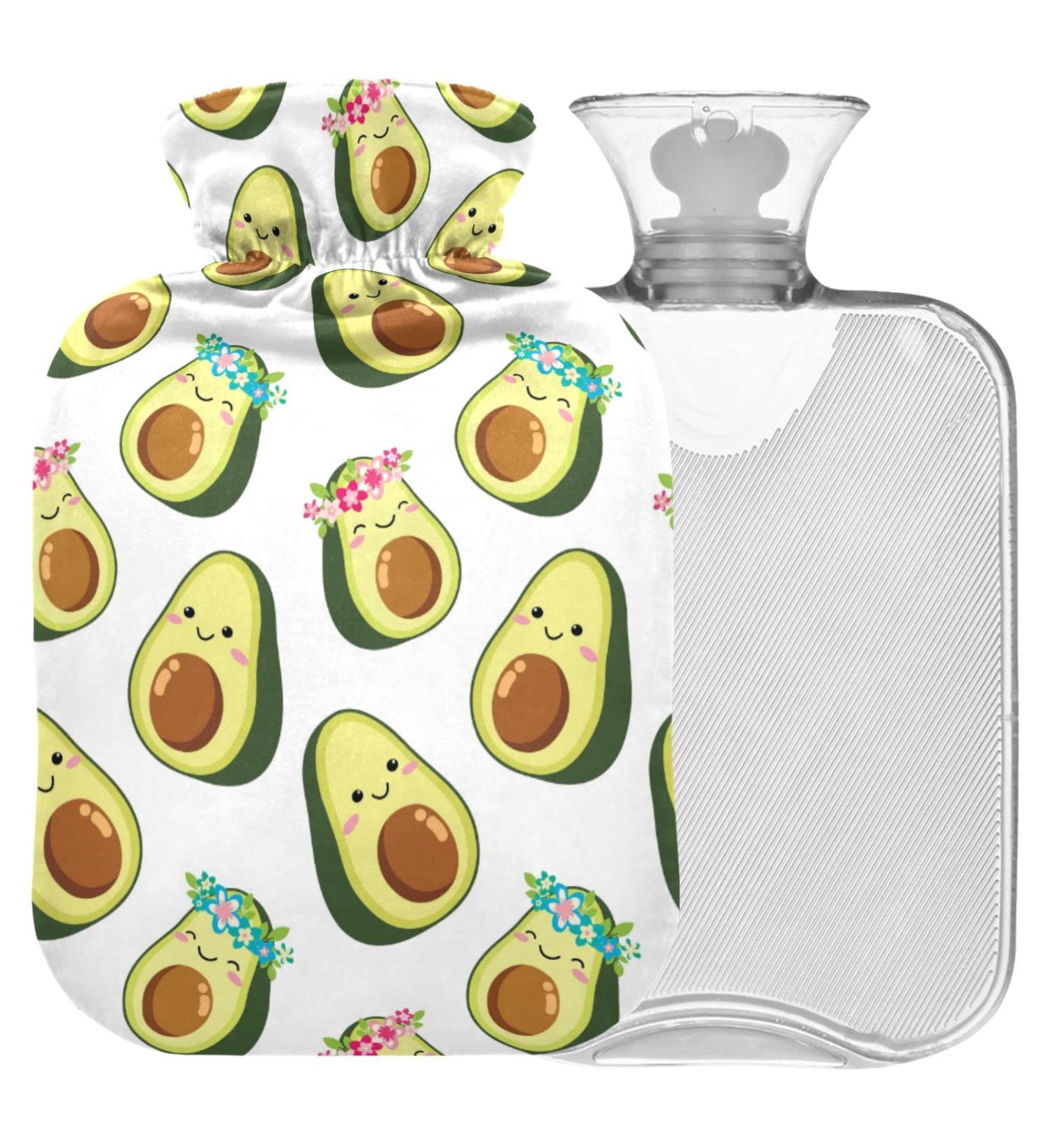 Shop Naanle 2L Flower Avocado Hot Water Bottle with Cover - Large Heat & Cold Therapy for Pain Relief Bed Warmer & Hand Feet Warmer - International Shipping - Buy Online on GoSupps.com