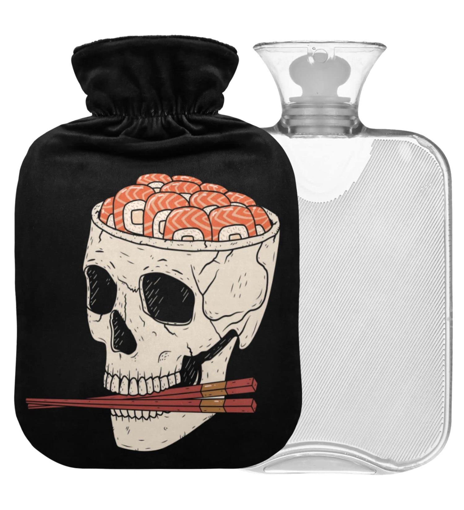 Naanle Skull Sushi Brain Heat Bottle - 2L Transparent Hot Water Bottle for Pain Relief & Cold Therapy | Handfoot Heating Bags - Buy Online on GoSupps.com