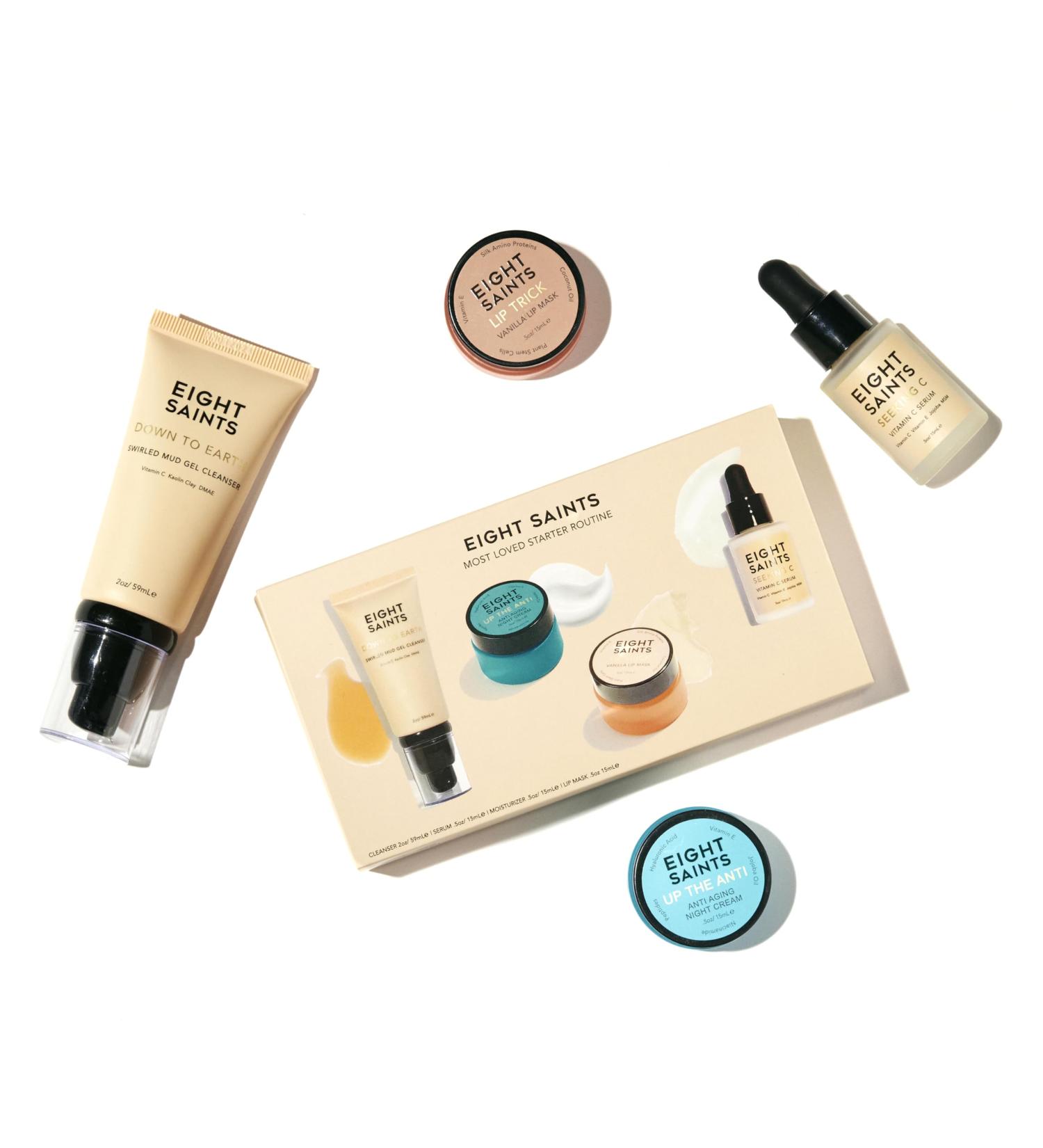 Eight Saints Skincare Most Loved Set | Face Wash Vitamin C Serum Anti-Aging Cream & Lip Mask - International Shipping - Buy Online on GoSupps.com