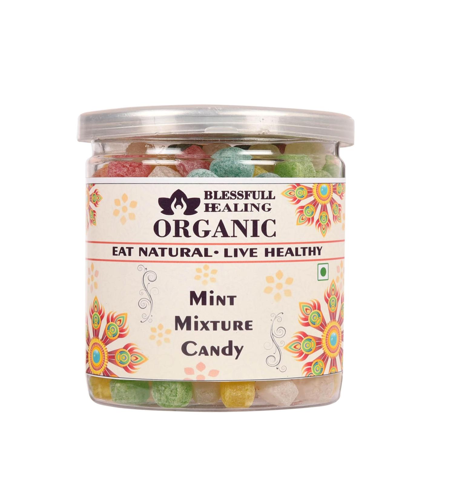 Blessfull Healing Organic Mint Mixture Candy 400 Gram Airtight Container (Packing May Vary)