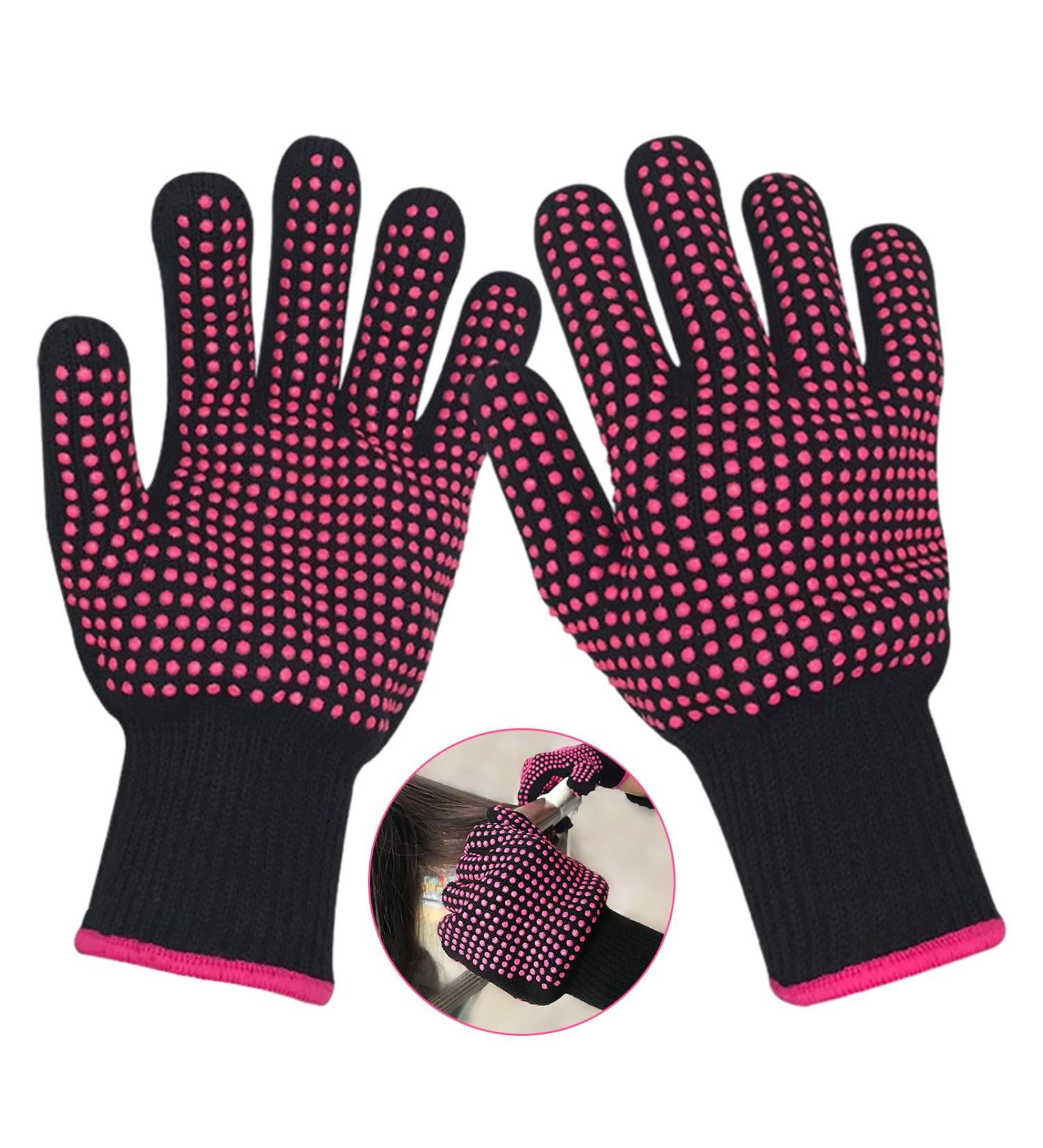 Kuryt Heat Resistant Gloves for Hair Styling - 1 Pair | Non-Slip Silicone Protection, Ideal for Hairdresser Irons, Wands, Flat Irons, and Hot-Air Brushes - Buy Online on GoSupps.com