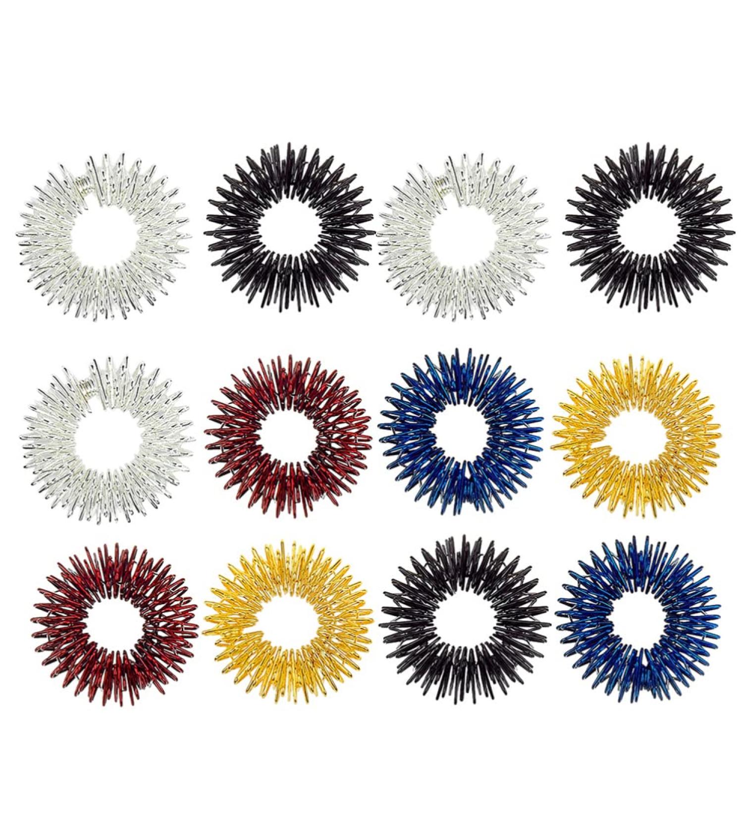 Buy Hemoton 12-Piece Acupressure Ring Set for Finger Massage | Stress Relief & Arthrosis Support | International Shipping Available - Buy Online on GoSupps.com