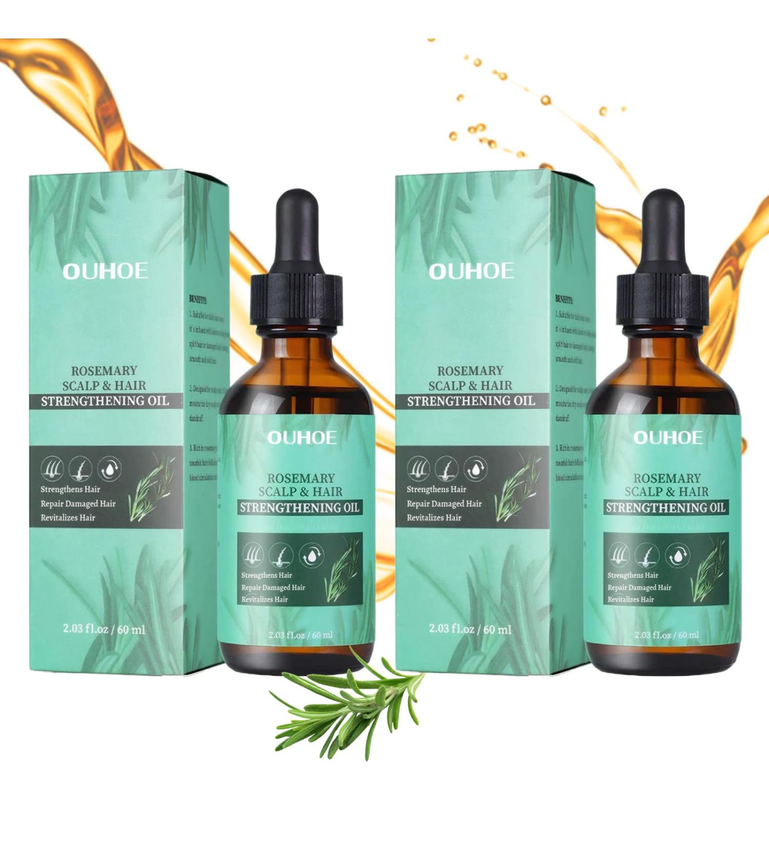 Rosemary Oil for Hair 2 Pieces Rosemary Oil Rosemary Oil Hair Oil Suitable for Use Stimulates Hair Growth and Nourishes Scalp (60 Ml)