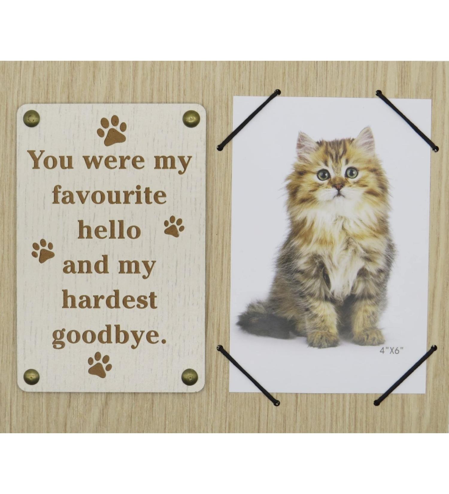 UniDeco Cat Picture Frame Memorial 4 x 6 Inch Remembrance Gifts Photo with Pet in Memory Sayings Loss Gifts Away Death of Kitty Memory Picture Passing Away RIP Sympathy loving Paw Print Wall Cat Goodbye - Buy Online on GoSupps.com