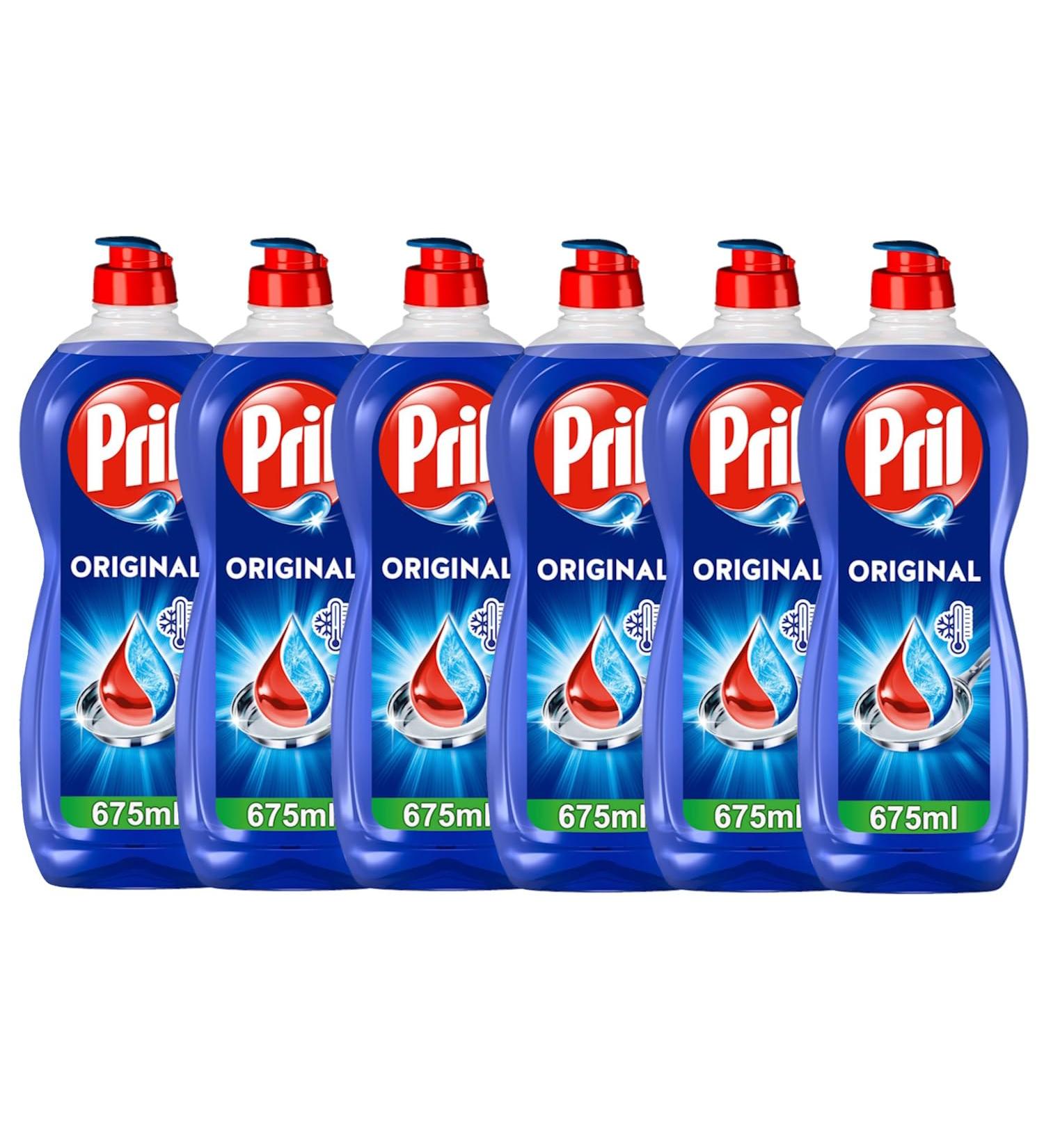 Buy Pril Original Hand Dishwashing Detergent 6x675ml - Highest Fat Resolution Clean Dishes in Cold Water - Buy Online on GoSupps.com