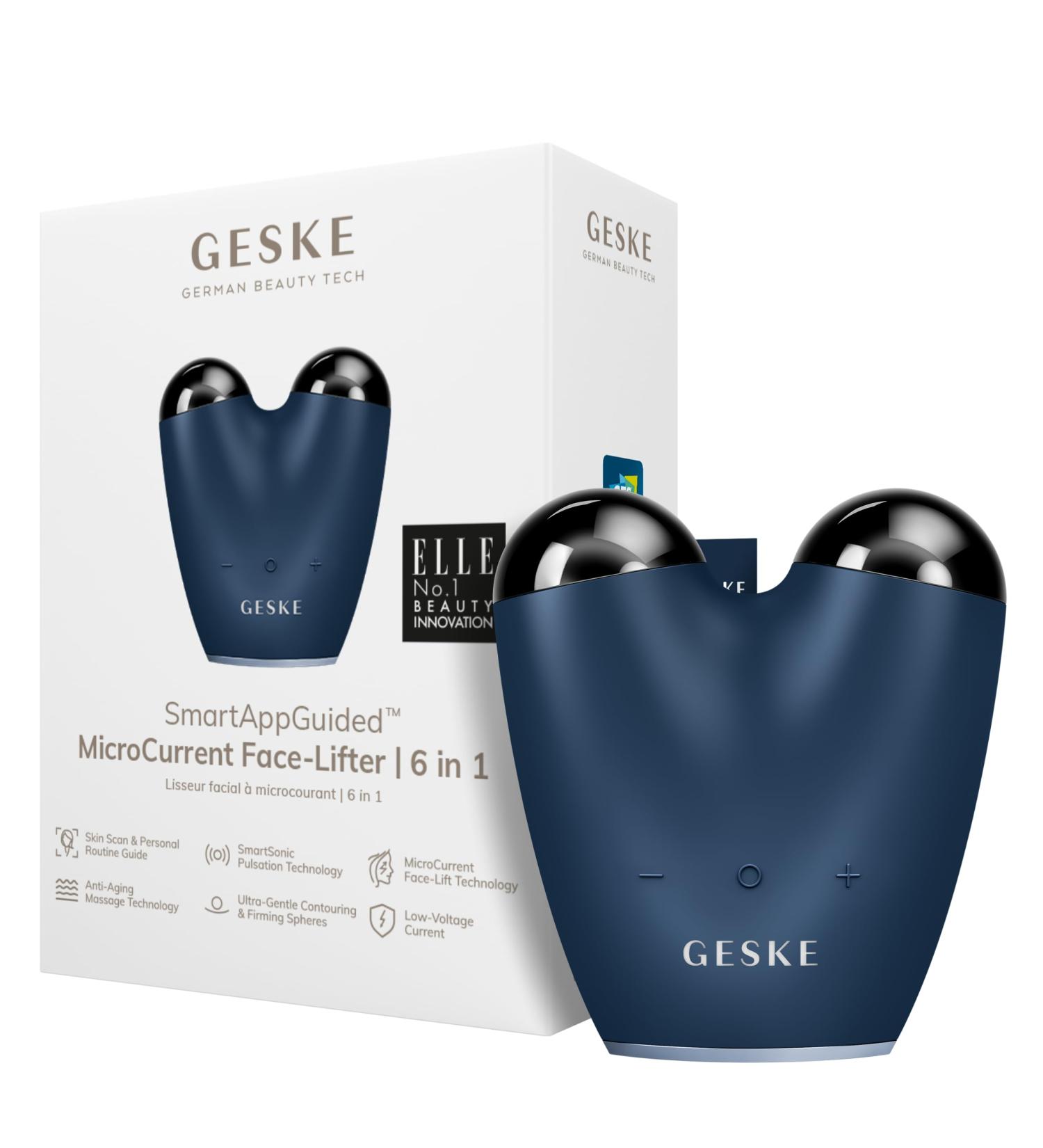 Geske SmartAppGuided Microcurrent Face-Lifter | 6-in-1 Anti-Aging Device for Facial Lifting & Jawline Training | Double Chin Remover & Wrinkle Solution - Buy Online on GoSupps.com