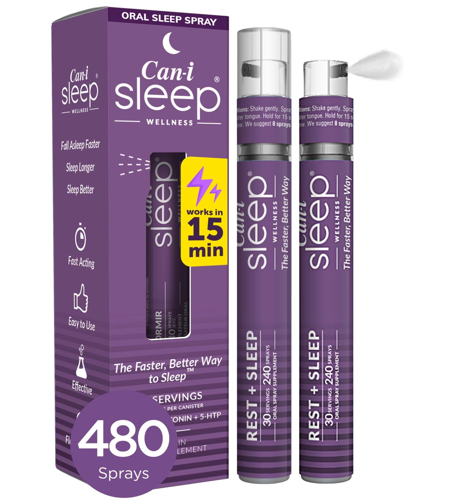 Get Back to Sleep Fast for Women in Menopause and Perimenopause Stages Looking for Effective Sleep. Can-i Sleep Supplement Spray - 60 Servings Mint 2 Pack - 60 Servings - Buy Online on GoSupps.com