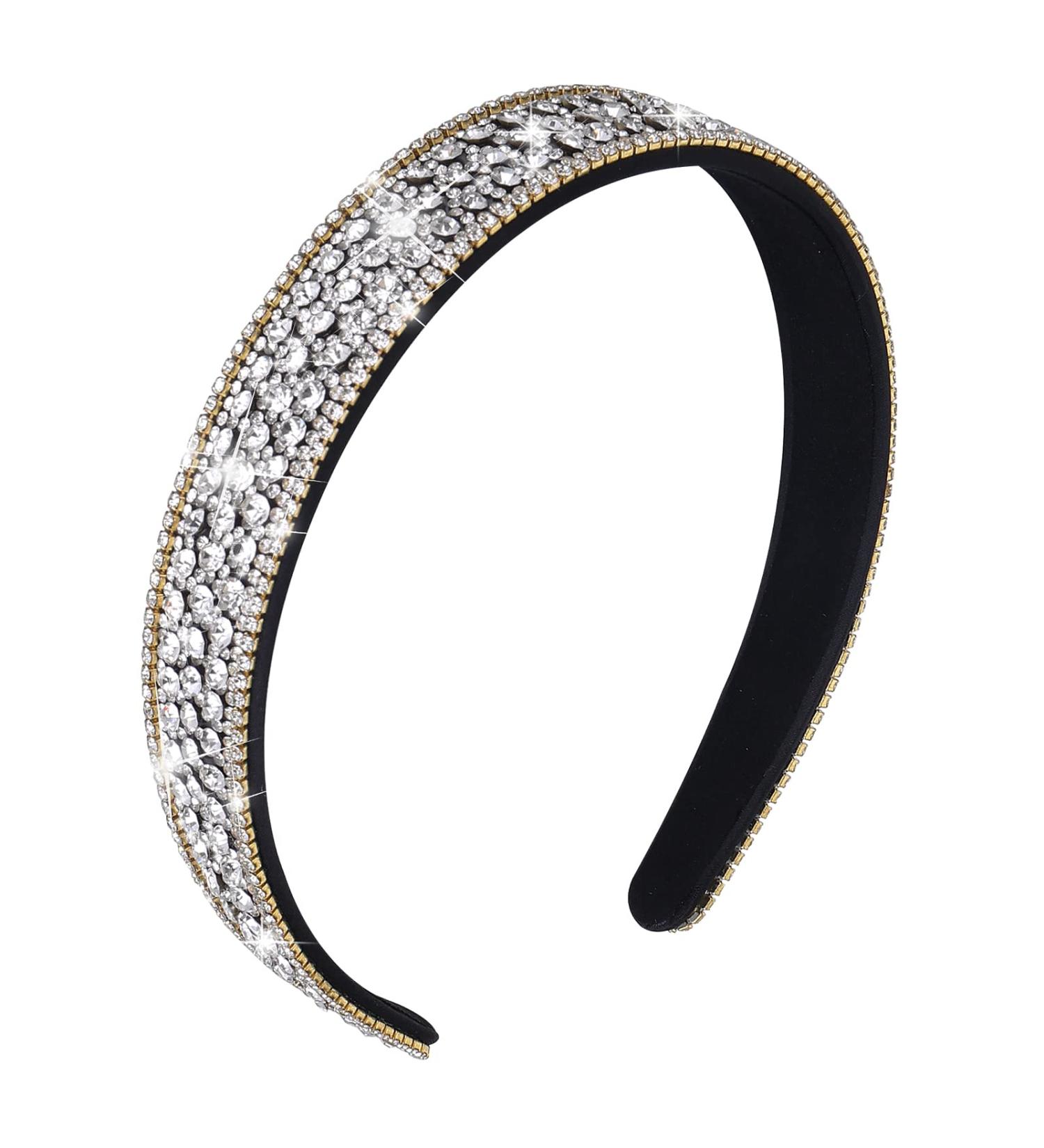 Sibba Rhinestone Wide Hair Band - Bridal Wedding Fashion Headpiece - Buy Online on GoSupps.com