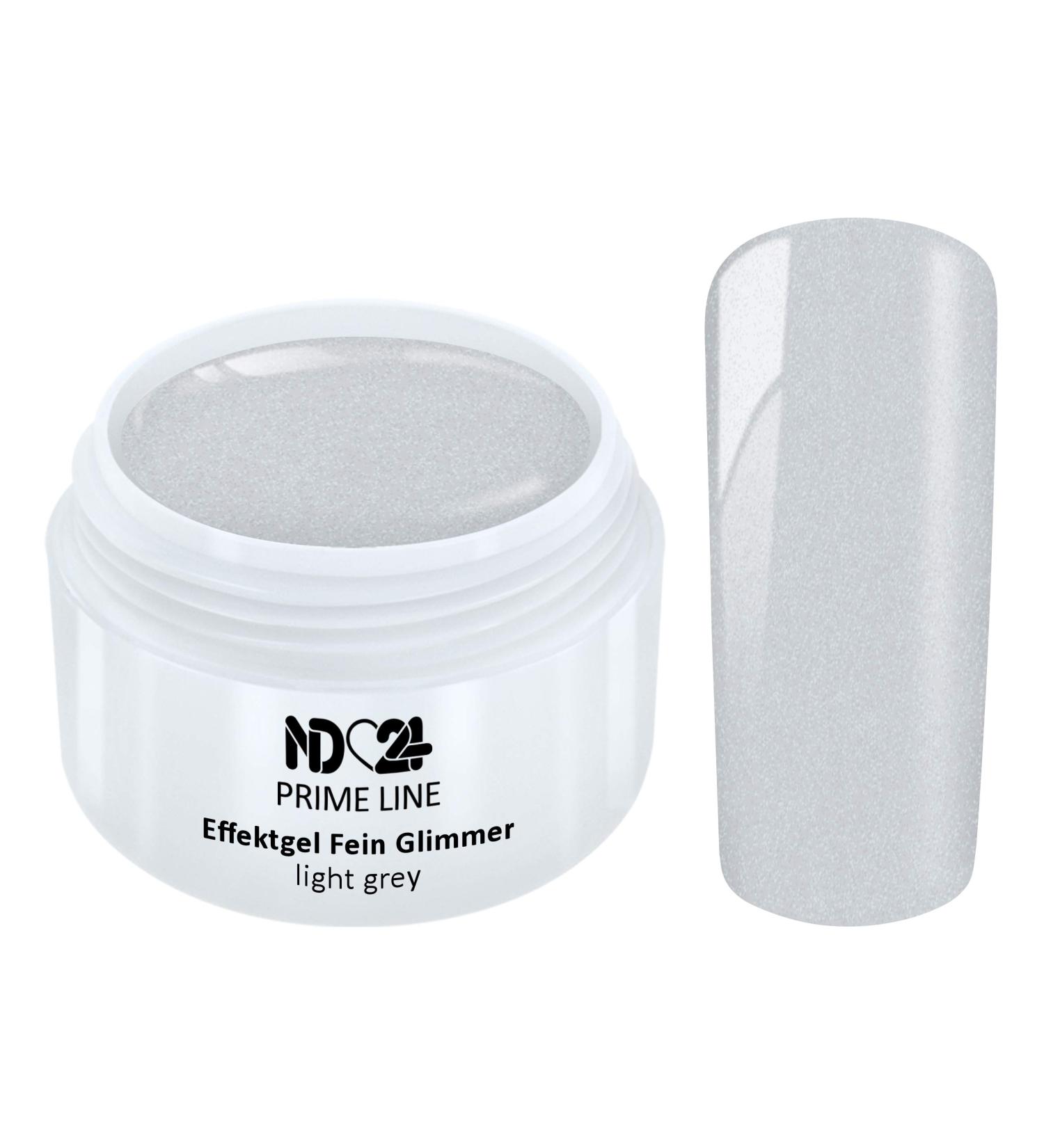 Prime Line - UV LED Effect Gel Fine Glitter Light Grey - Made in Germany - 5ml