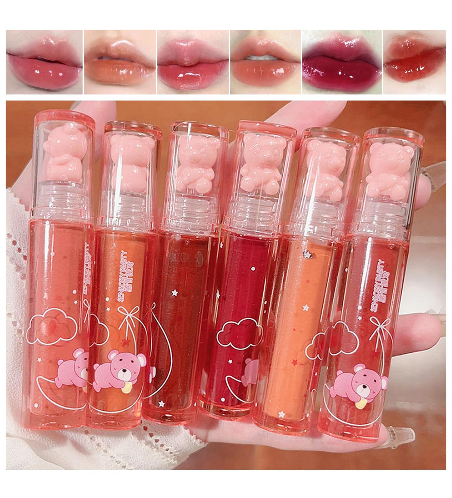 Buy 6 Colors Bear Lip Gloss | Cute Jelly Lip Glaze & Moisturizing Waterproof Lip Tint for Long-Lasting Color - International Shipping Available - Buy Online on GoSupps.com
