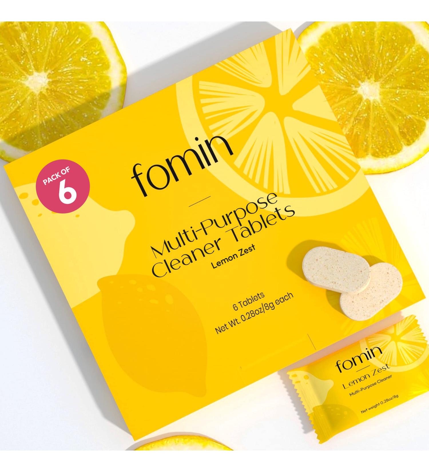 FOMIN Multi Surface Cleaner Refill Tablets - 6 Pack Lemon Zest | All-Purpose Household & Kitchen Cleaning - Makes 102 fl oz - Buy Online on GoSupps.com