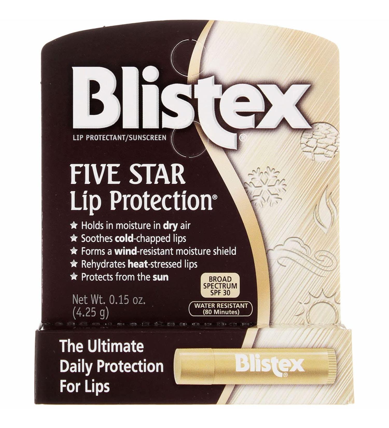 Blistex Five Star Lip Protection SPF 30 0.15 oz - Pack of 12 | Moisturizing Lip Balm - Buy Online on GoSupps.com
