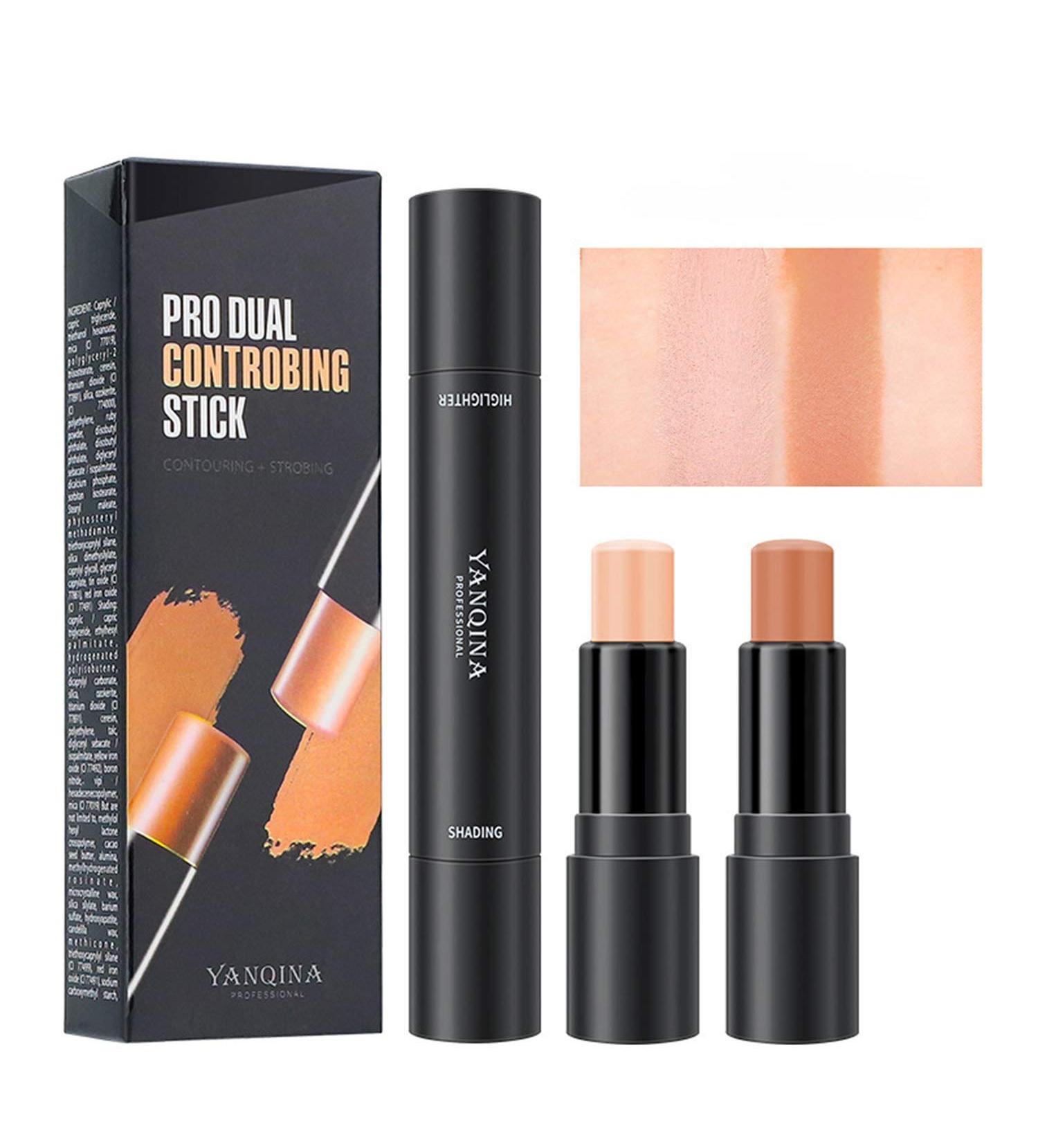Yeweian 2 Colors Face Concealer Contour Stick 2 in 1 Highlight & Repair Pen - Face Makeup Shading Foundation Cream Pen (02Lotus+Light Brown) - Buy Online on GoSupps.com