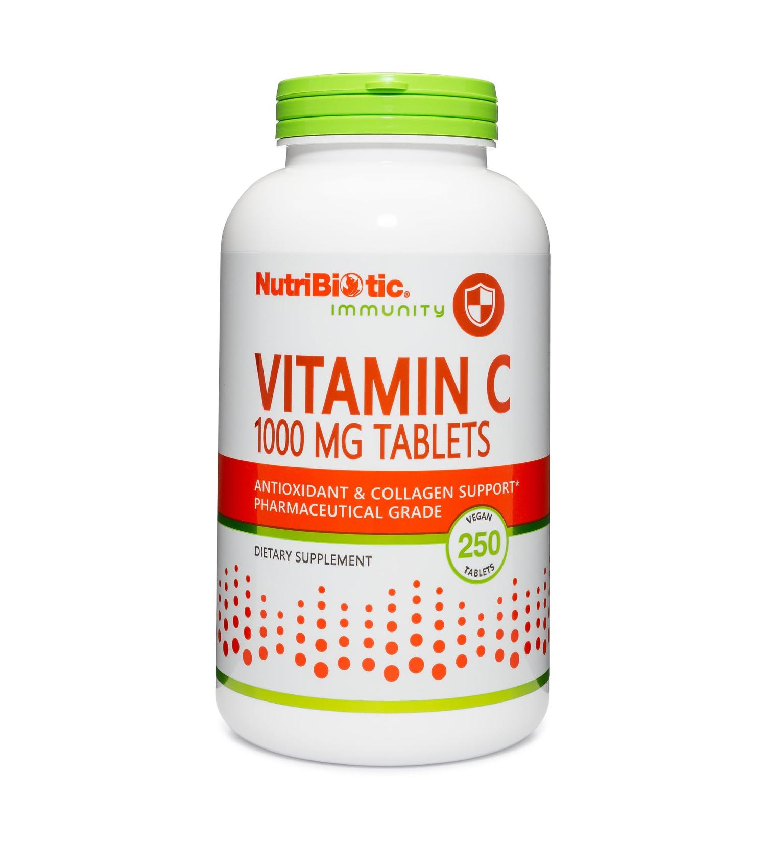 NutriBiotic - Vitamin C 1000 Mg 250 Count Tablets | Essential Immune & Antioxidant Collagen Support Supplement | Pharmaceutical Grade L-Ascorbic Acid | Vegan Non-GMO & Gluten Free - Buy Online on GoSupps.com