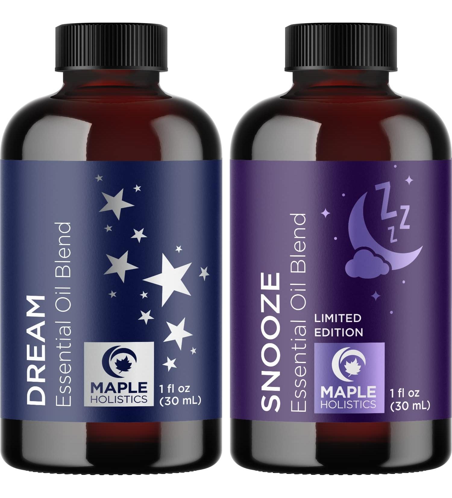 Relaxing Essential Oils for Diffusers for Home - Snooze and Dream Sleep Essential Oil Blends for Diffusers with Pure Essential Oils Including Lavender Roman Chamomile and Peppermint - Buy Online on GoSupps.com