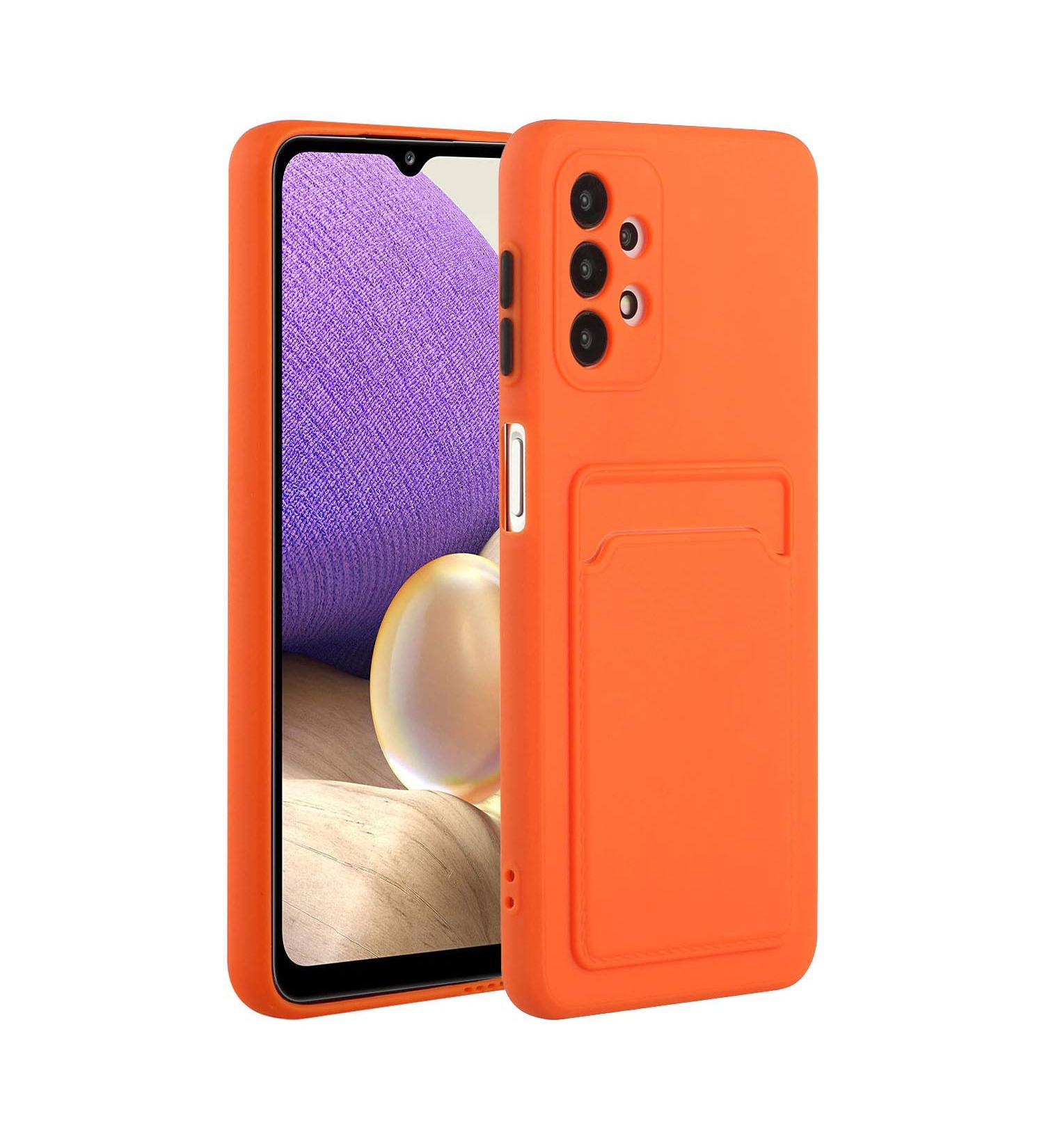Tivenfezk Nadoli Orange Silicone Case for Samsung Galaxy A73 5G - Ultra Thin Shockproof Scratch-Resistant Wallet TPU Cover with Credit Card Holder - Buy Online on GoSupps.com