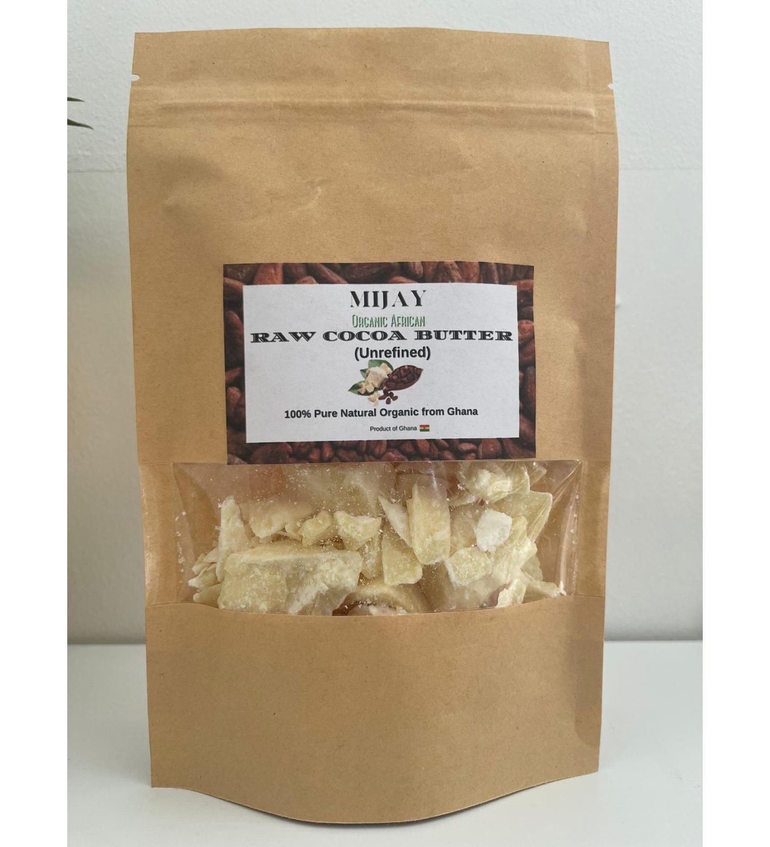 100% Raw Organic Unrefined Cocoa Butter Grade A from Ghana 100g