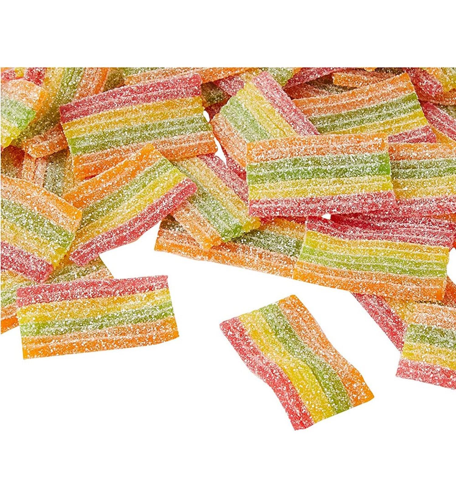 Rainbow Strips - Sour fruit flavour gummy sweets (1.5kg)