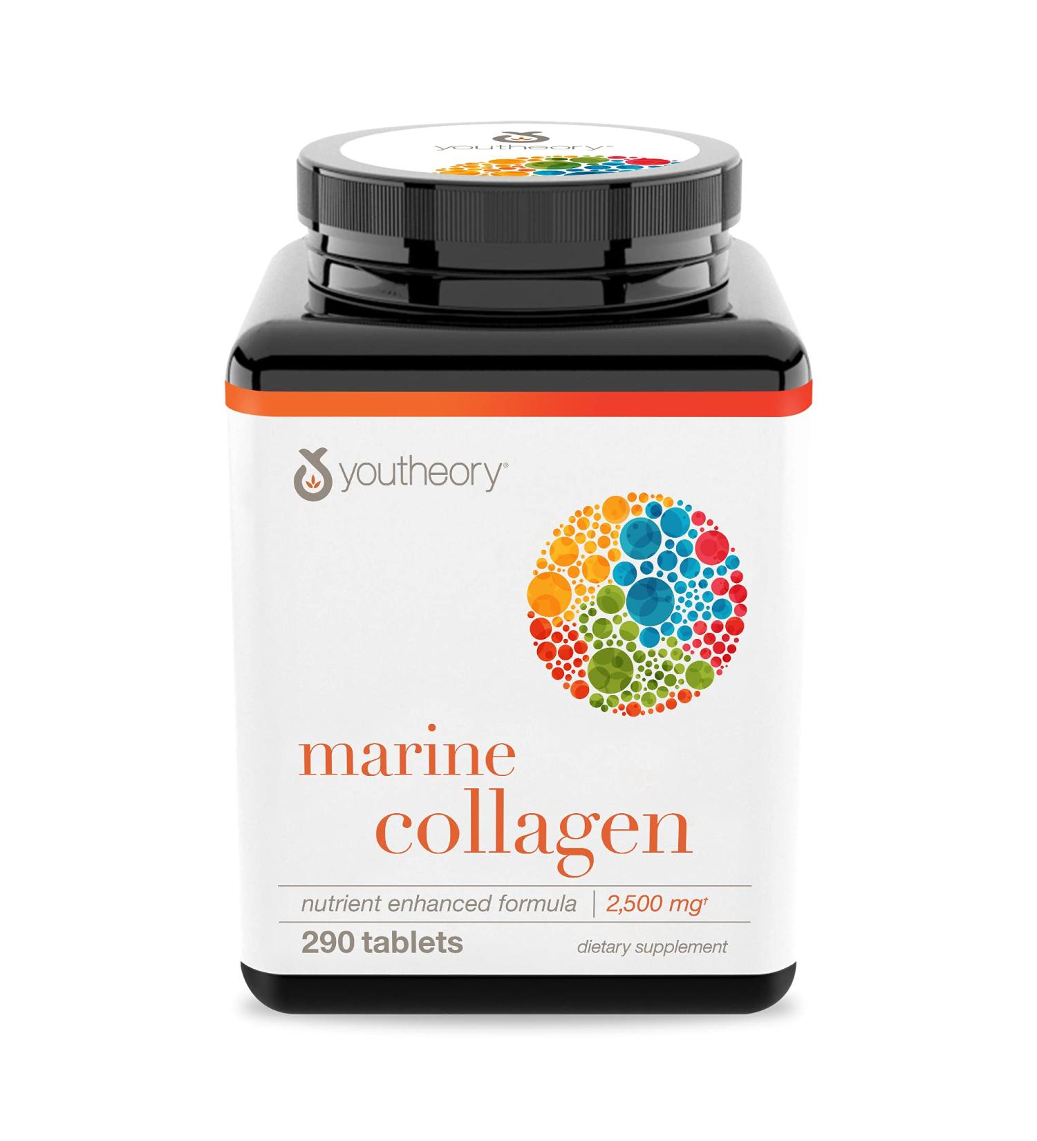 Youtheory Marine Collagen 2500mg - 290 Tablets for Skin & Joint Health - Buy Online on GoSupps.com